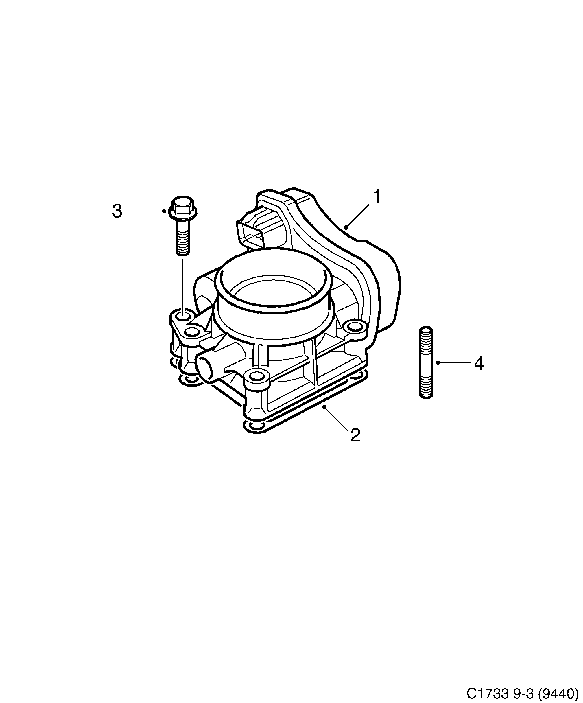 Saab 9-3 (9440) Throttle body diagram