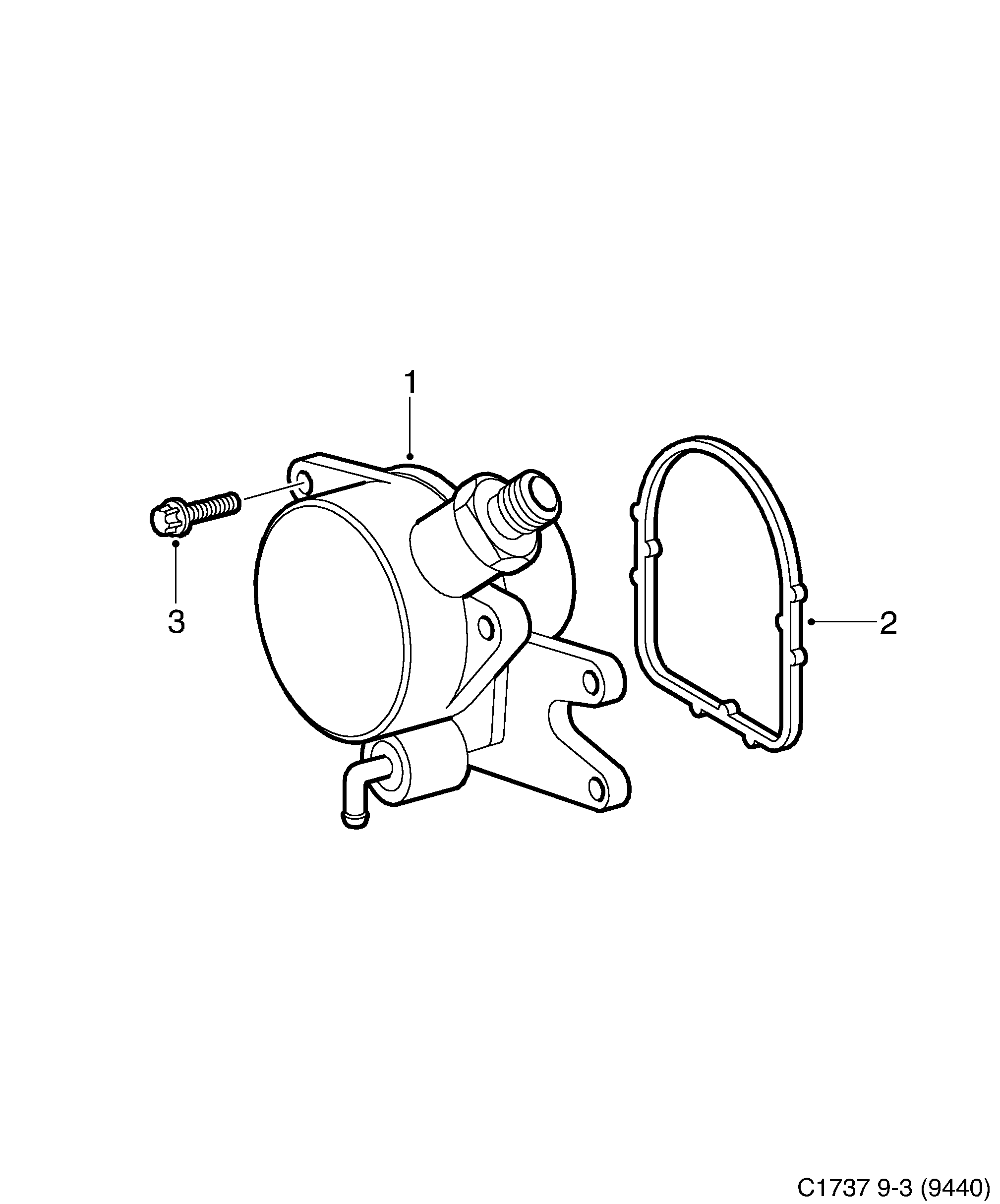 Saab 9-3 (9440) Vacuum pump diagram