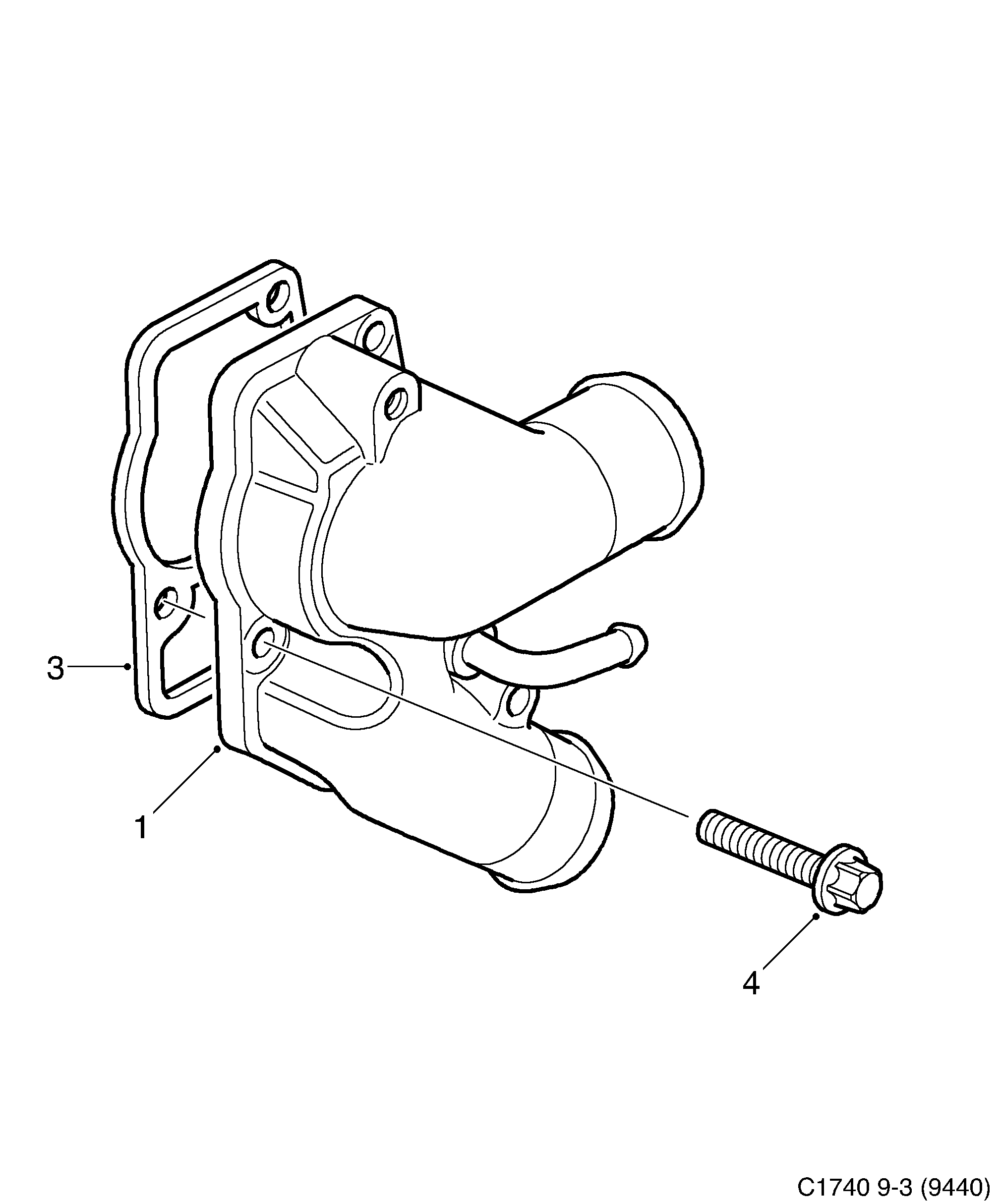 Saab 9-3 (9440) Thermostat diagram