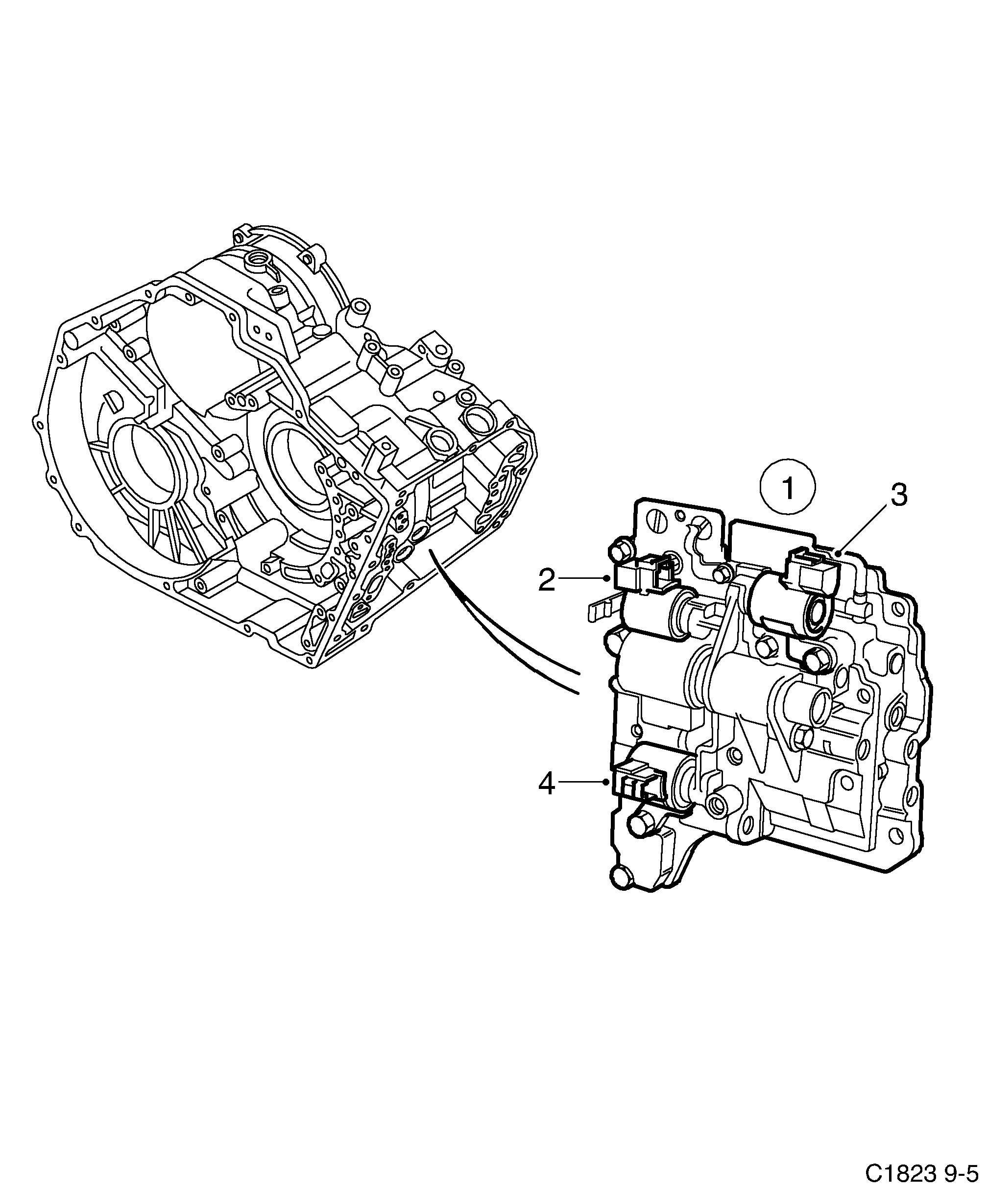 Saab 9-5 (9600) Valve housing diagram
