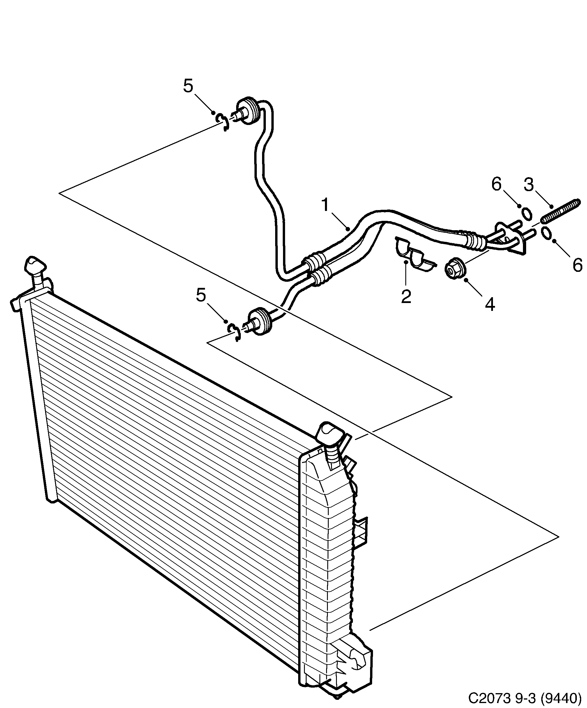 Saab 9-3 (9440) Air oil cooler diagram