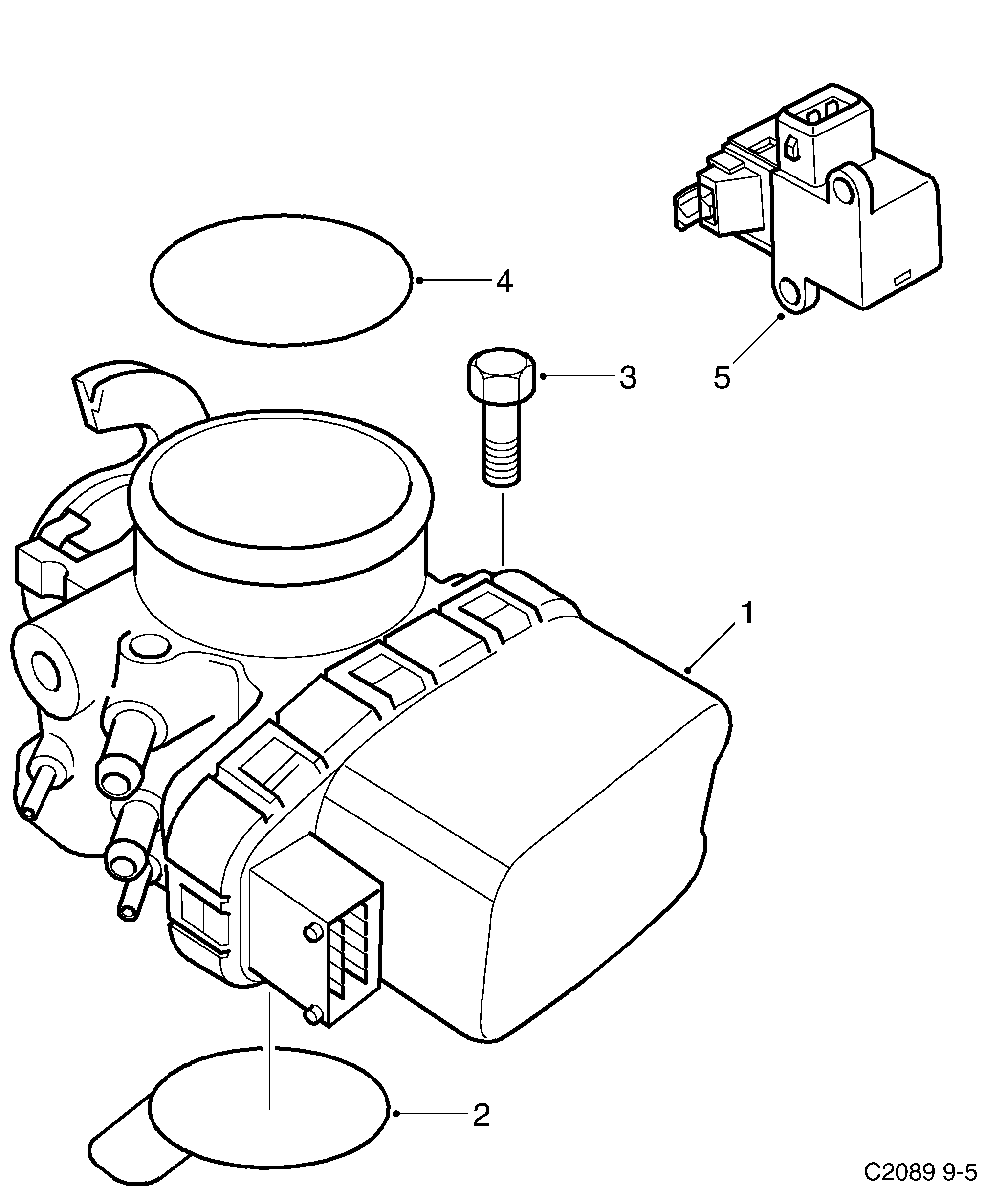 Saab 9-5 (9600) Throttle body diagram