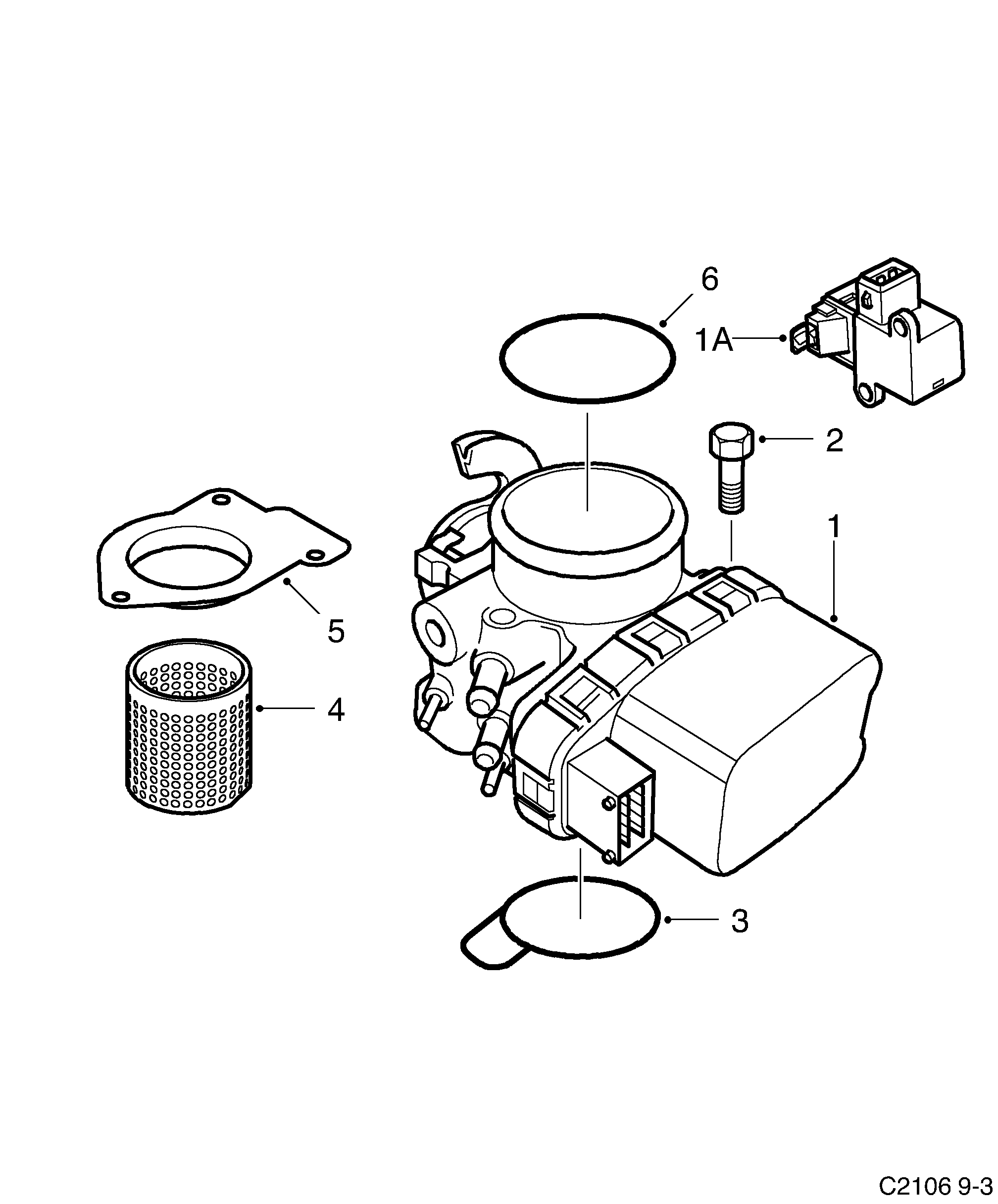 Saab 9-3 (9400) Throttle body diagram