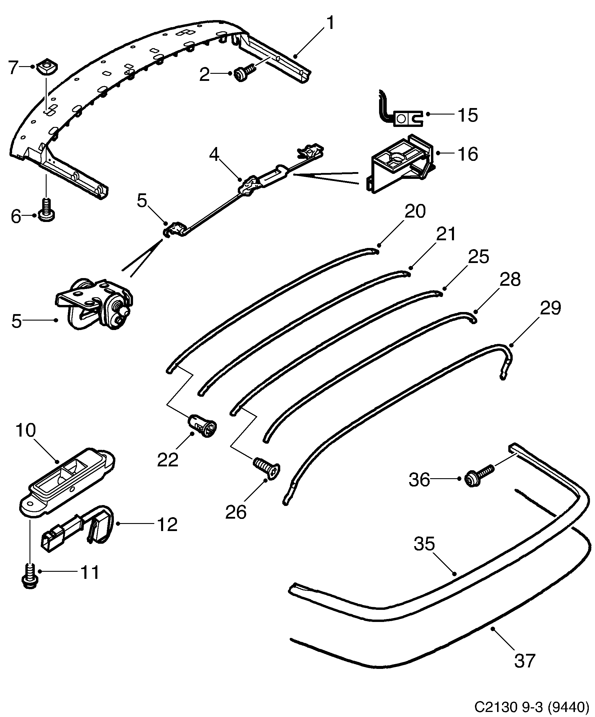 Saab 9-3 (9440) Bow diagram