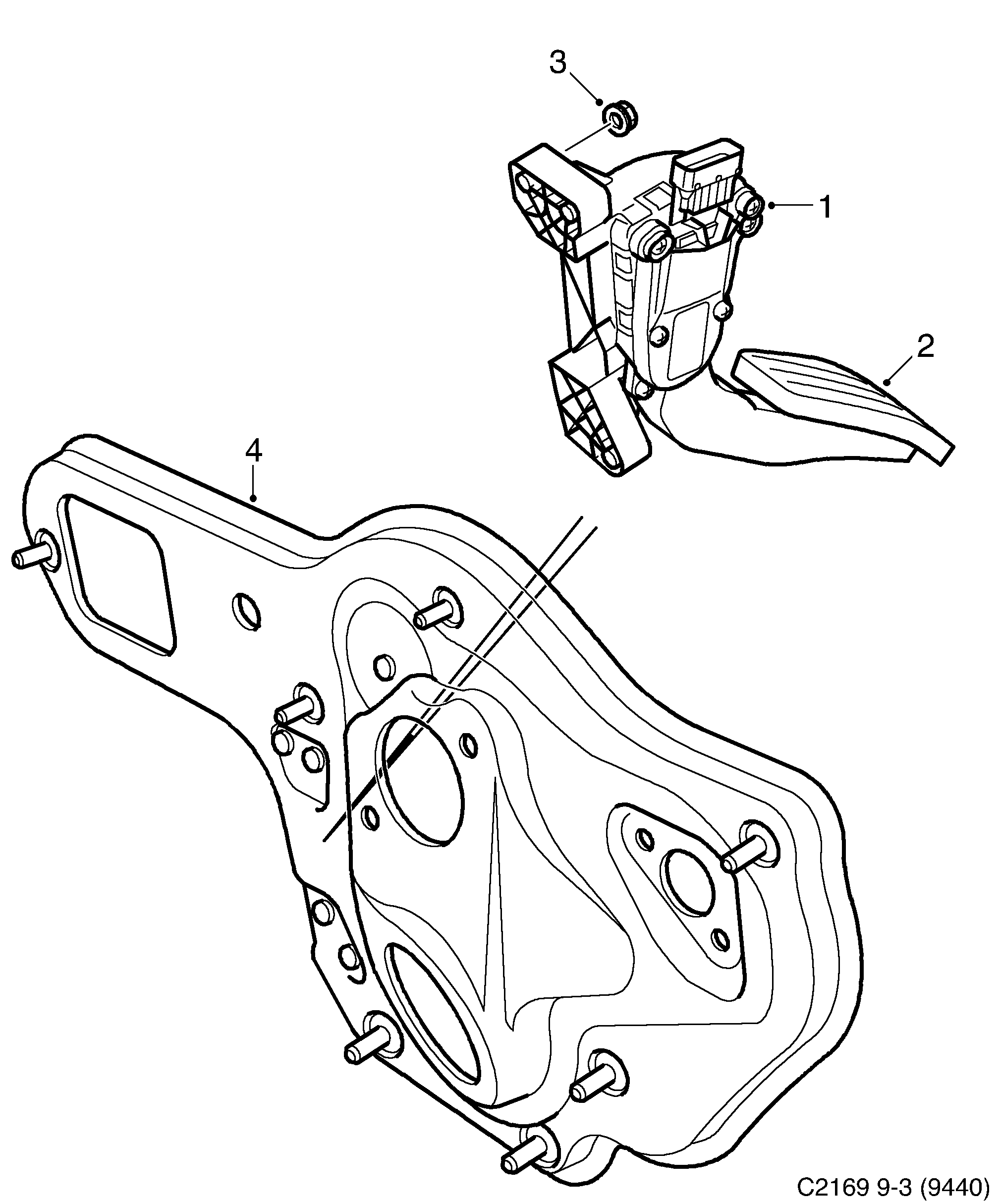 Saab 9-3 (9440) Throttle control diagram