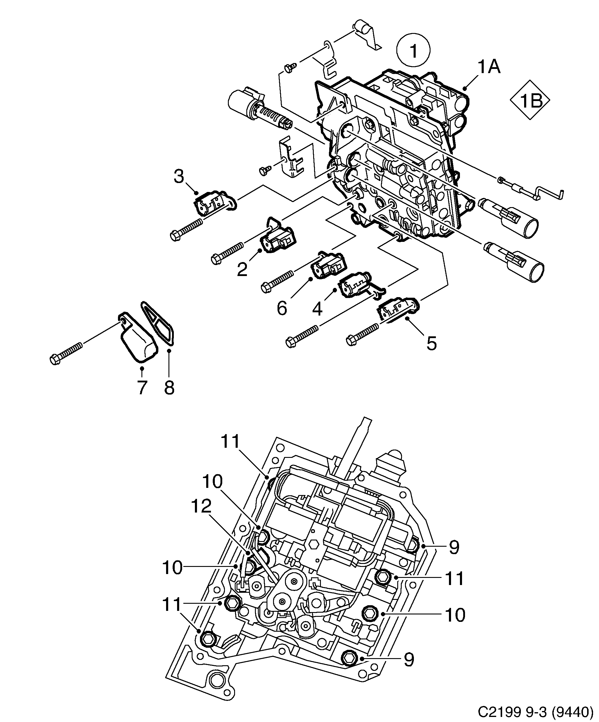 Saab 9-3 (9440) Valve housing 5-speed diagram