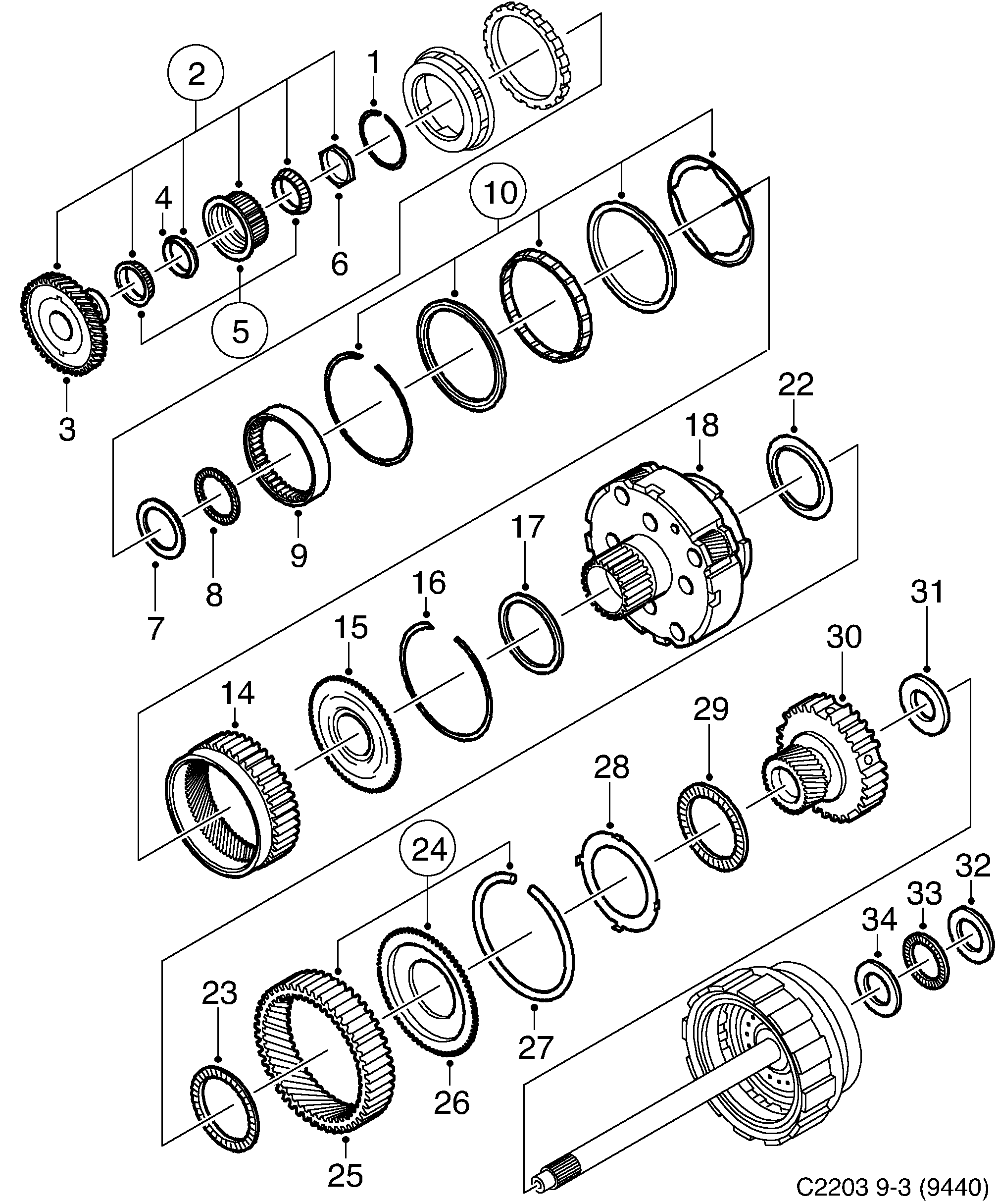 Saab 9-3 (9440) 5-speed diagram
