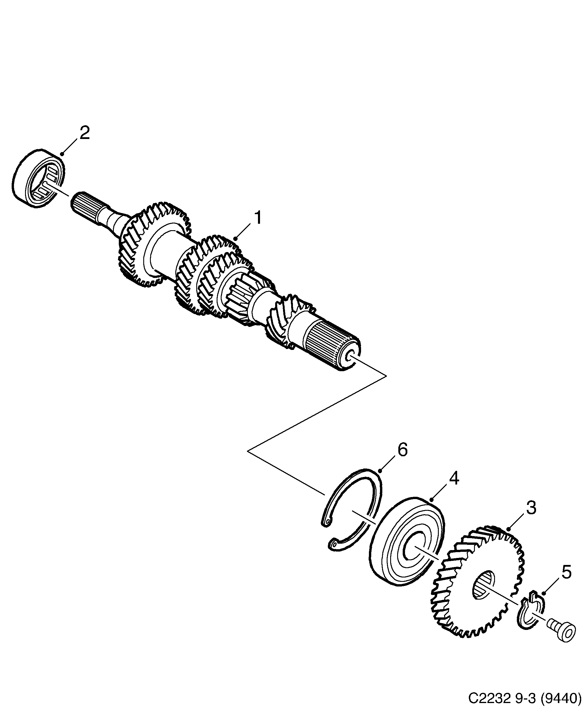 Saab 9-3 (9440) Input shaft 5-speed diagram
