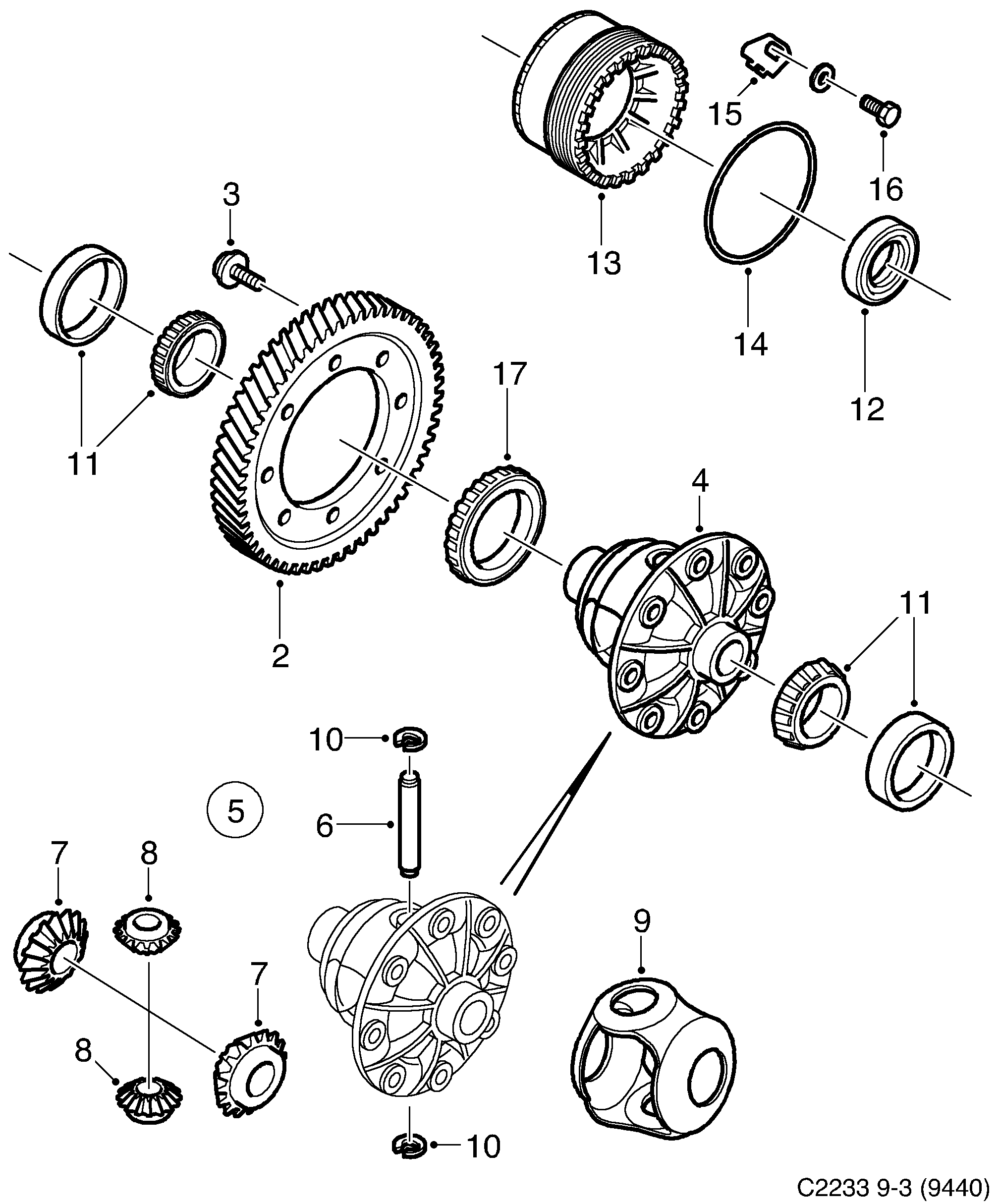 Saab 9-3 (9440) Differential 5-speed diagram
