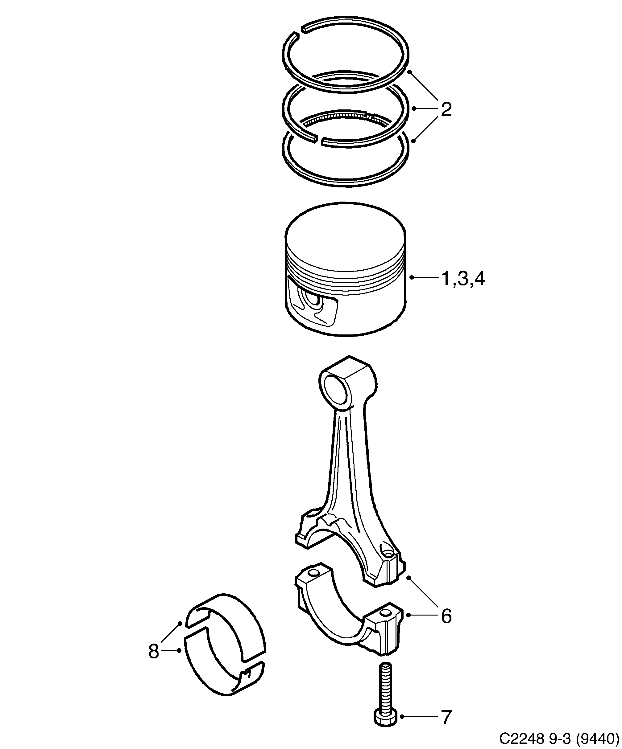 Saab 9-3 (9440) Piston diagram