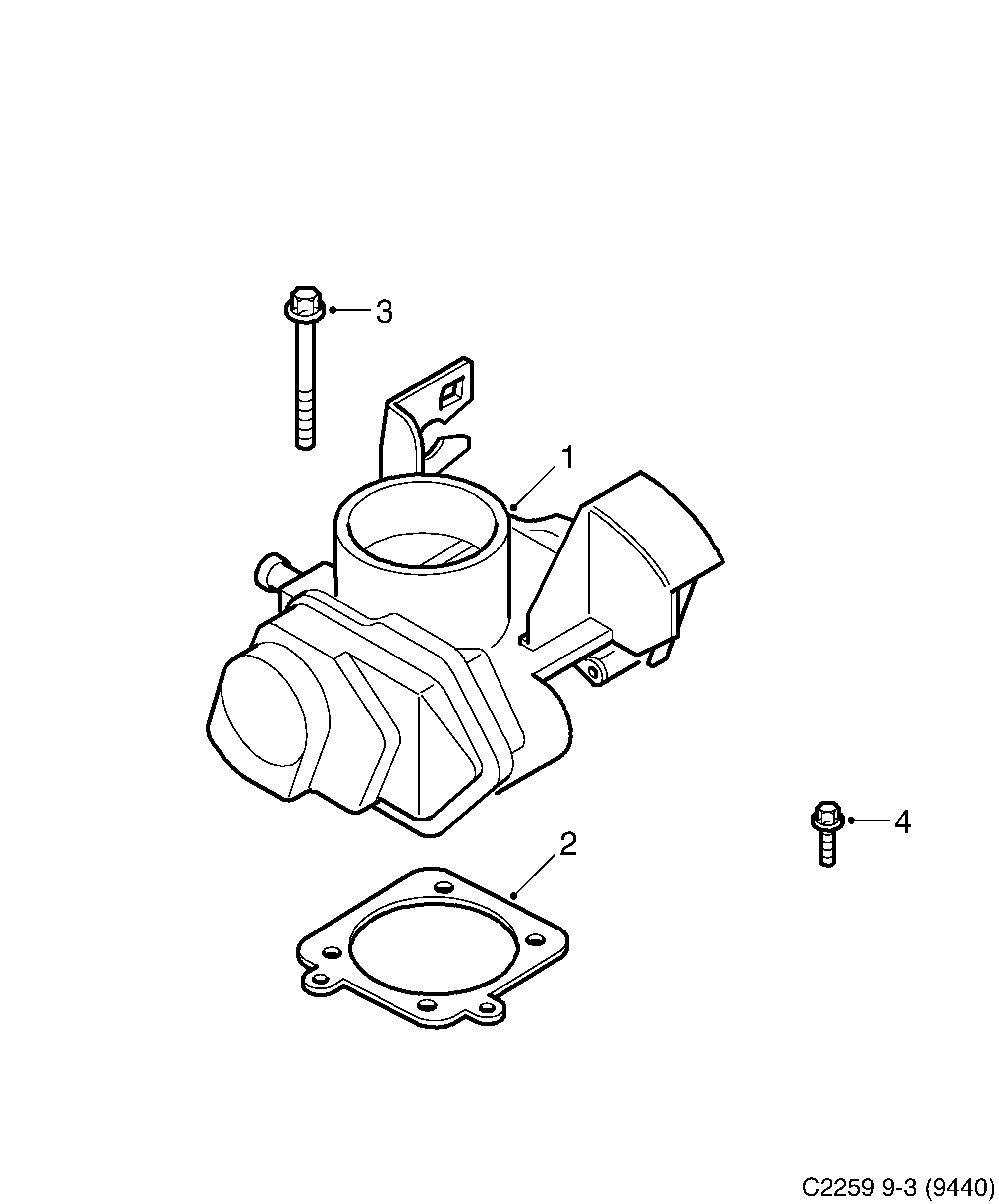 Saab 9-3 (9440) Throttle body diagram