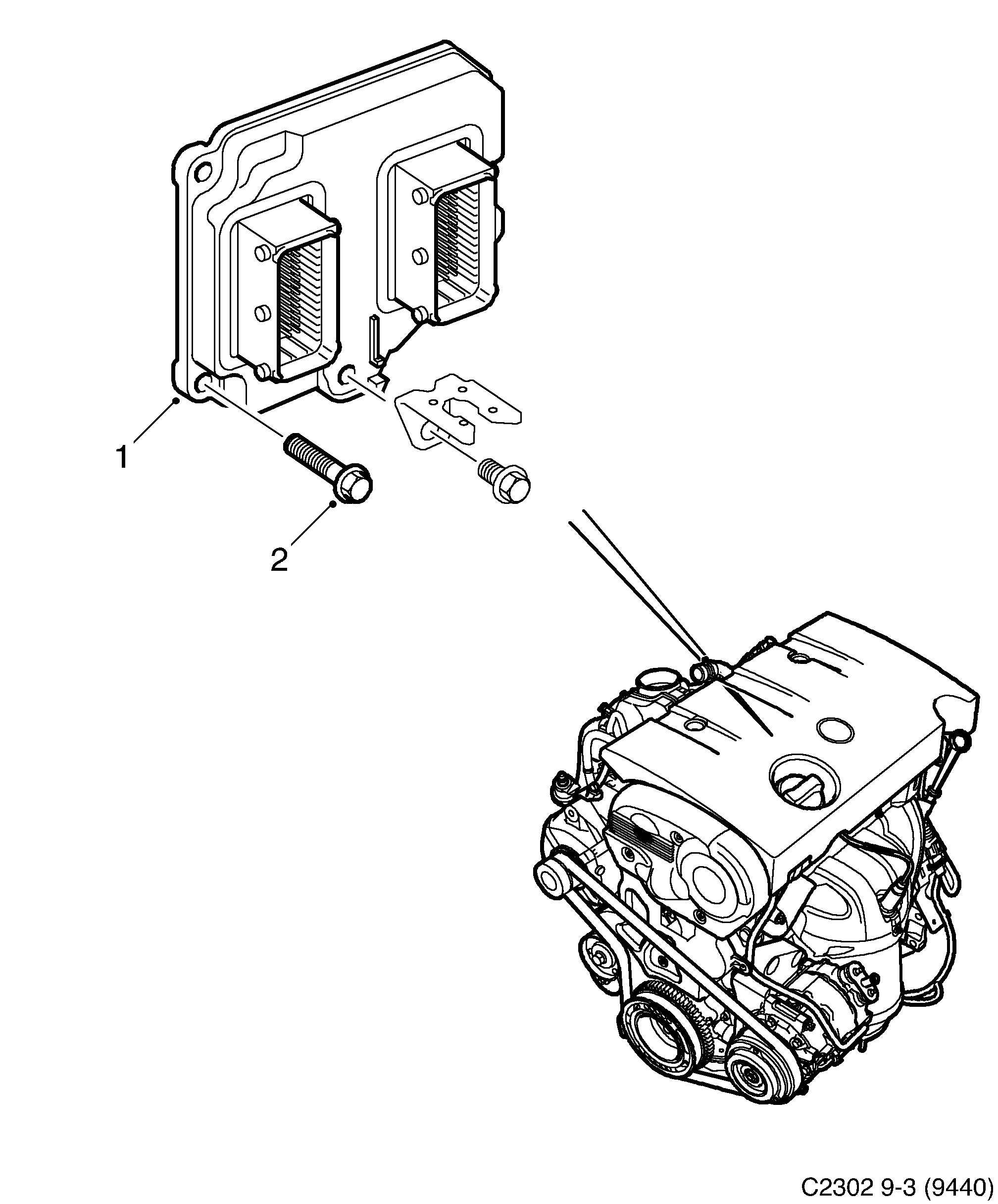 Saab 9-3 (9440) Control device diagram