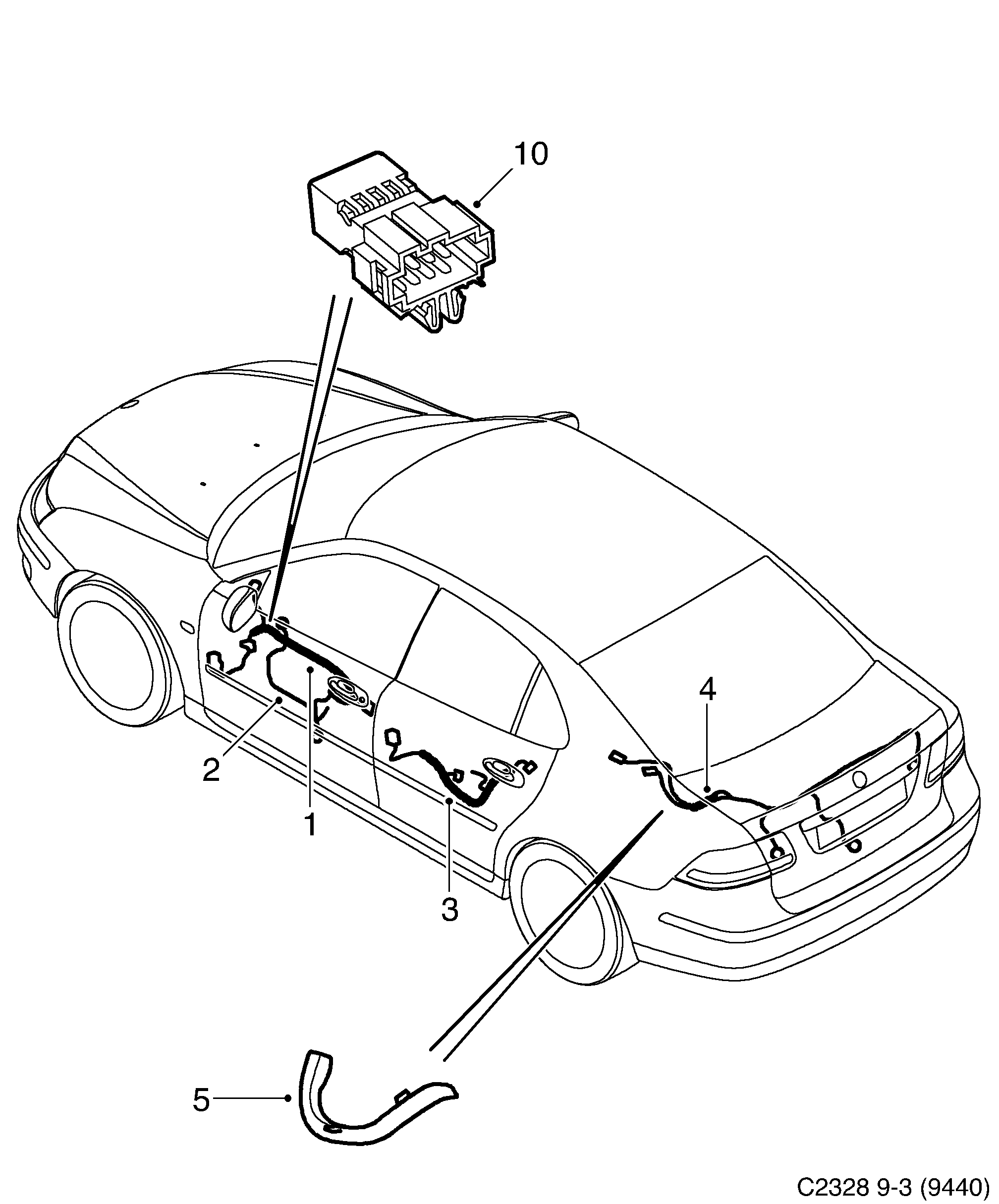 Saab 9-3 (9440) Doors diagram