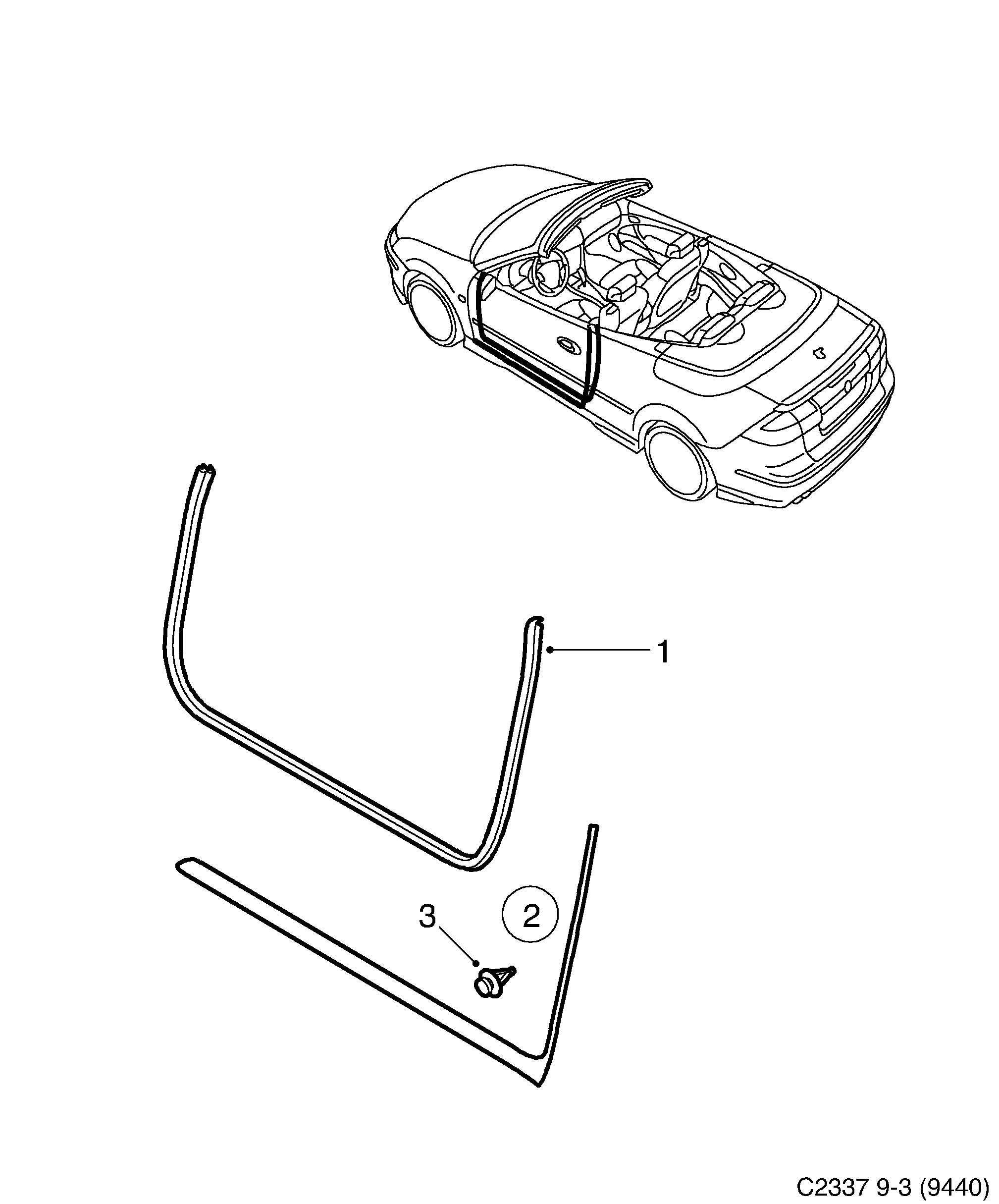 Saab 9-3 (9440) Other sealings, Part 2 diagram