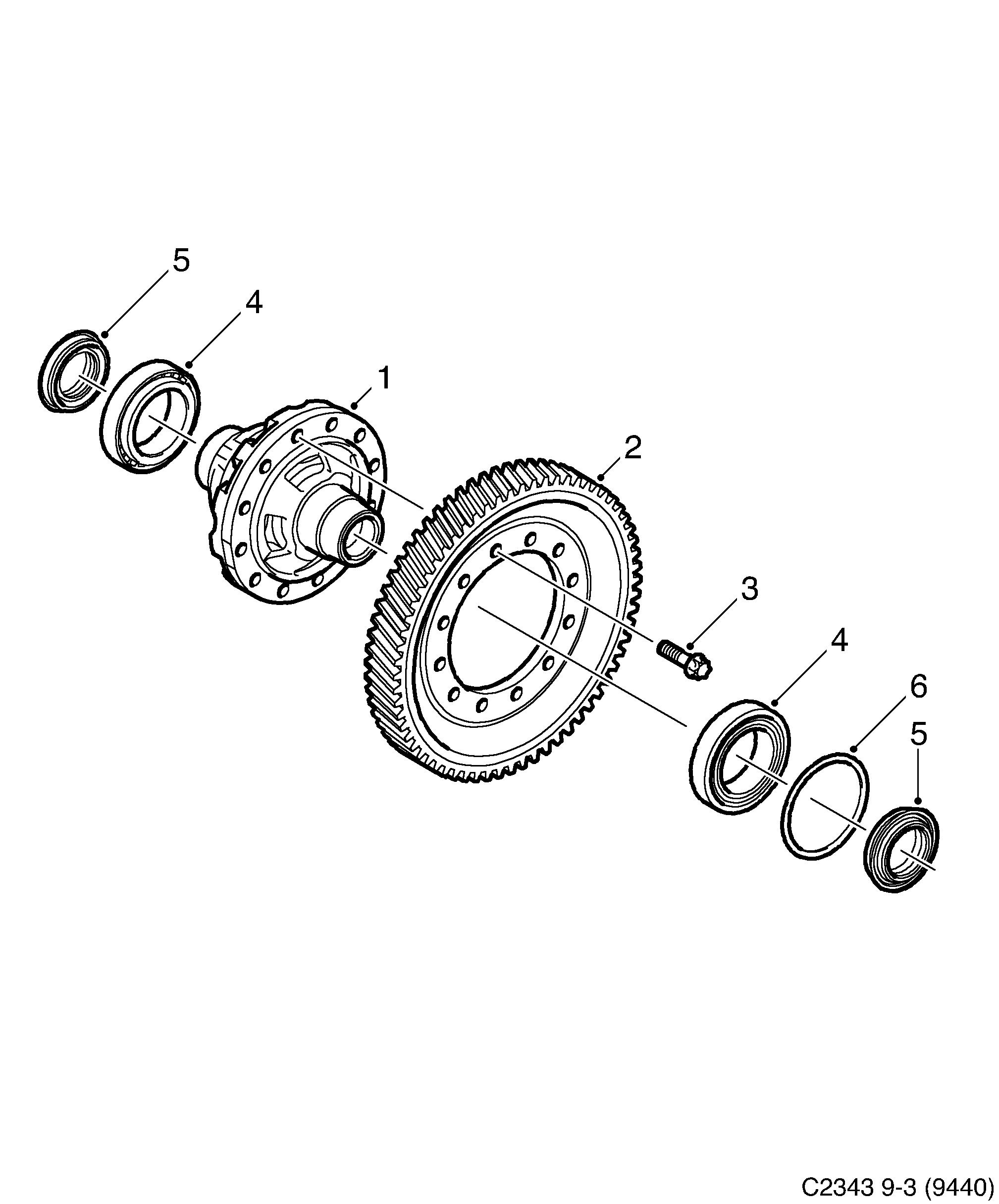 Saab 9-3 (9440) Differential 6-speed diagram