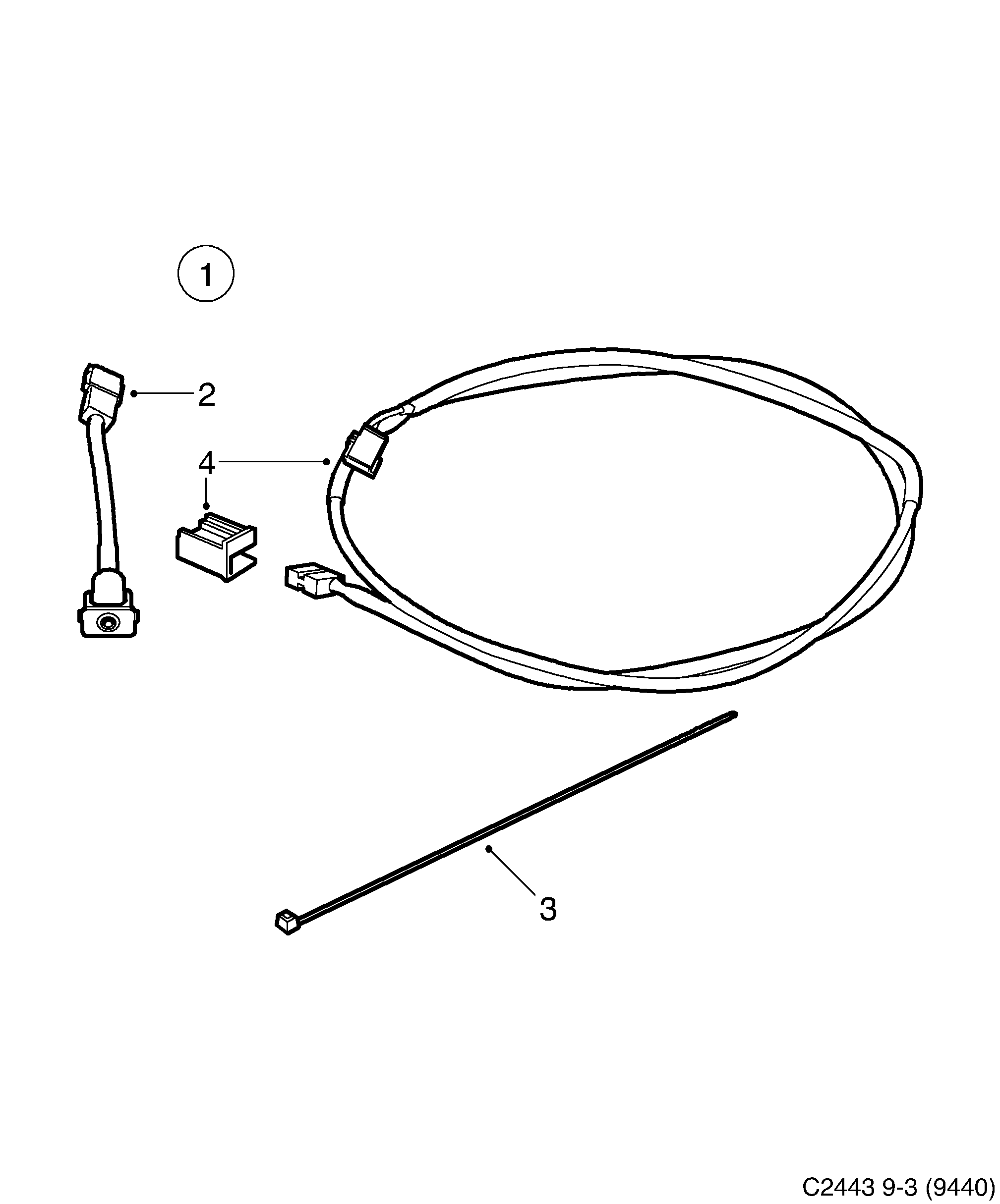 Saab 9-3 (9440) Audio AUX adapter diagram