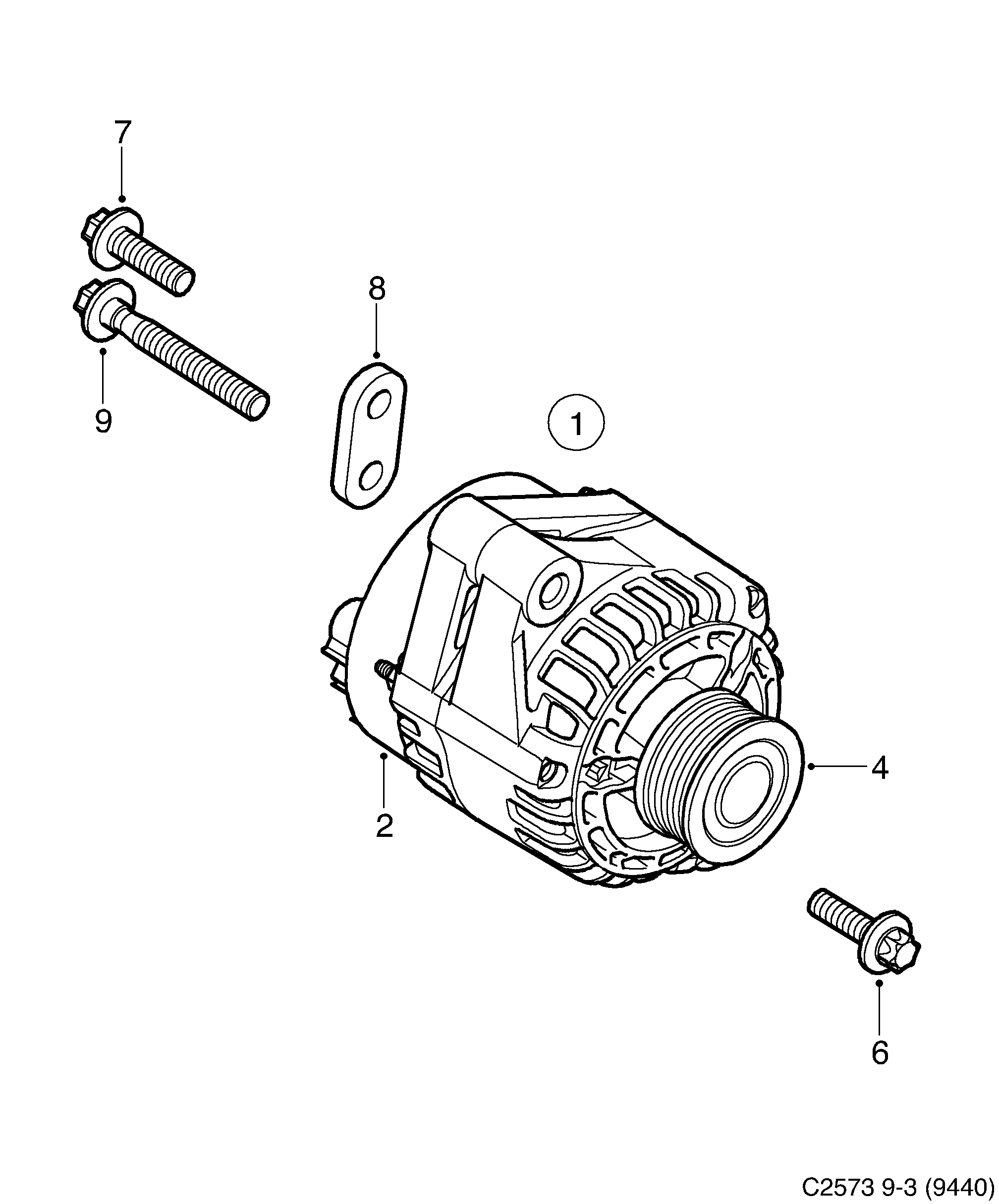 Saab 9-3 (9440) Generator diagram