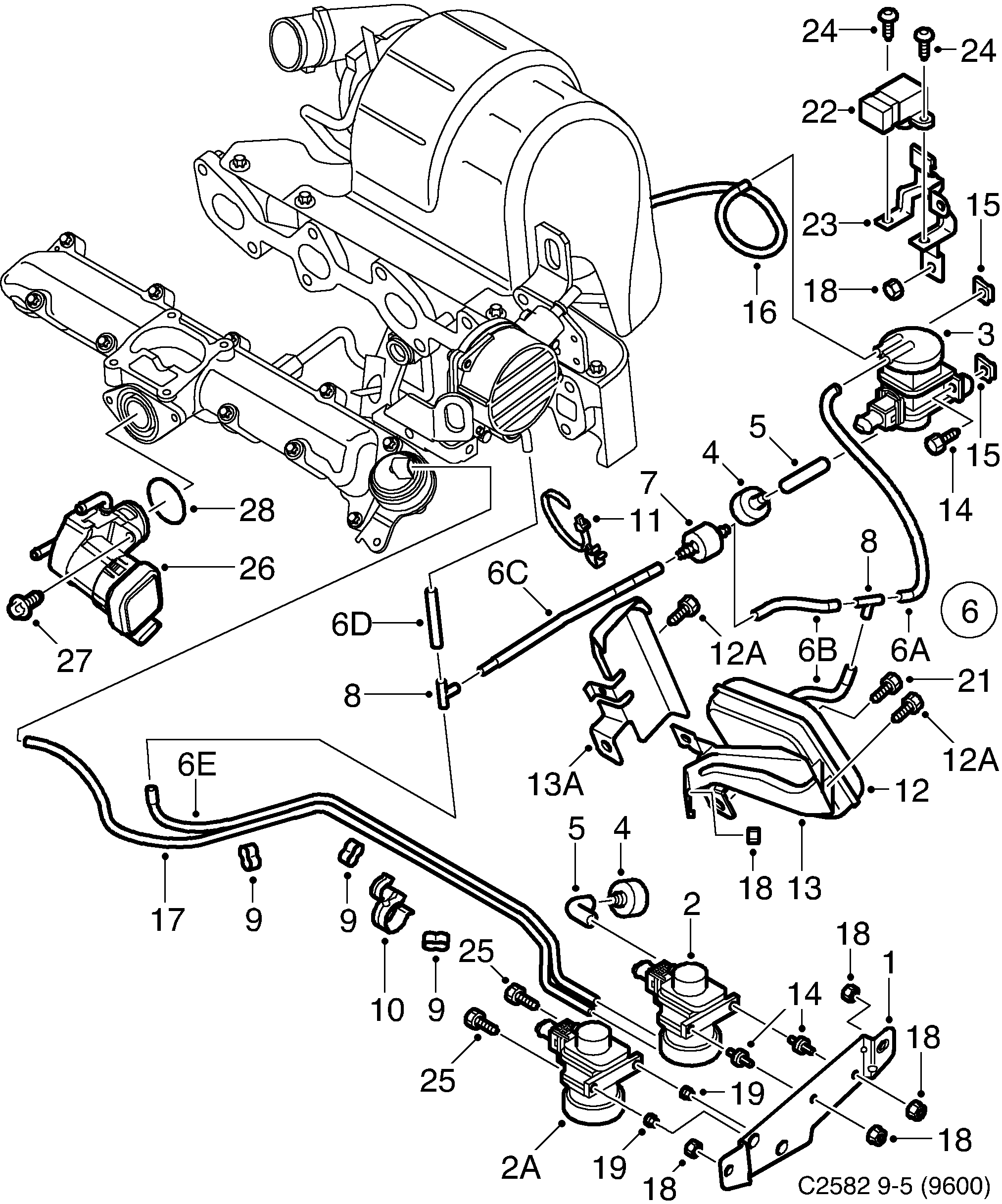 Saab 9-5 (9600) Exhaust gas recirculation diagram