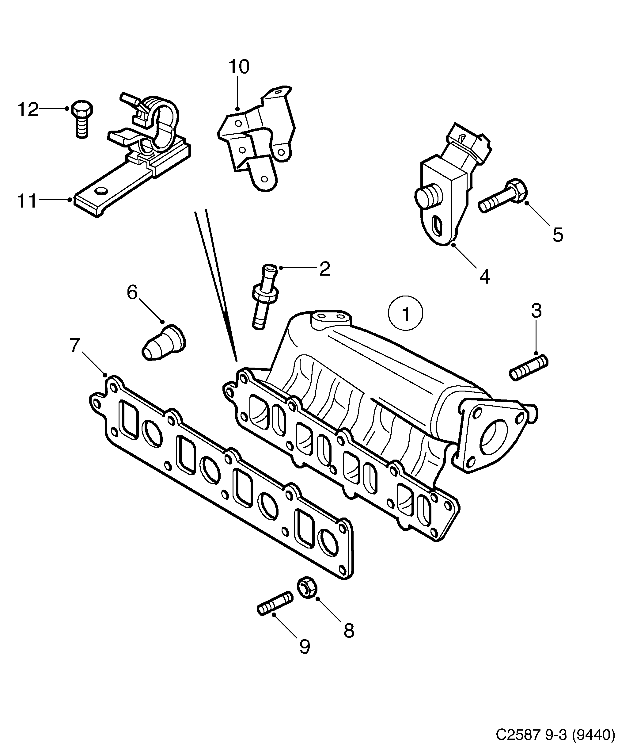 Saab 9-3 (9440) Inlet pipe diagram