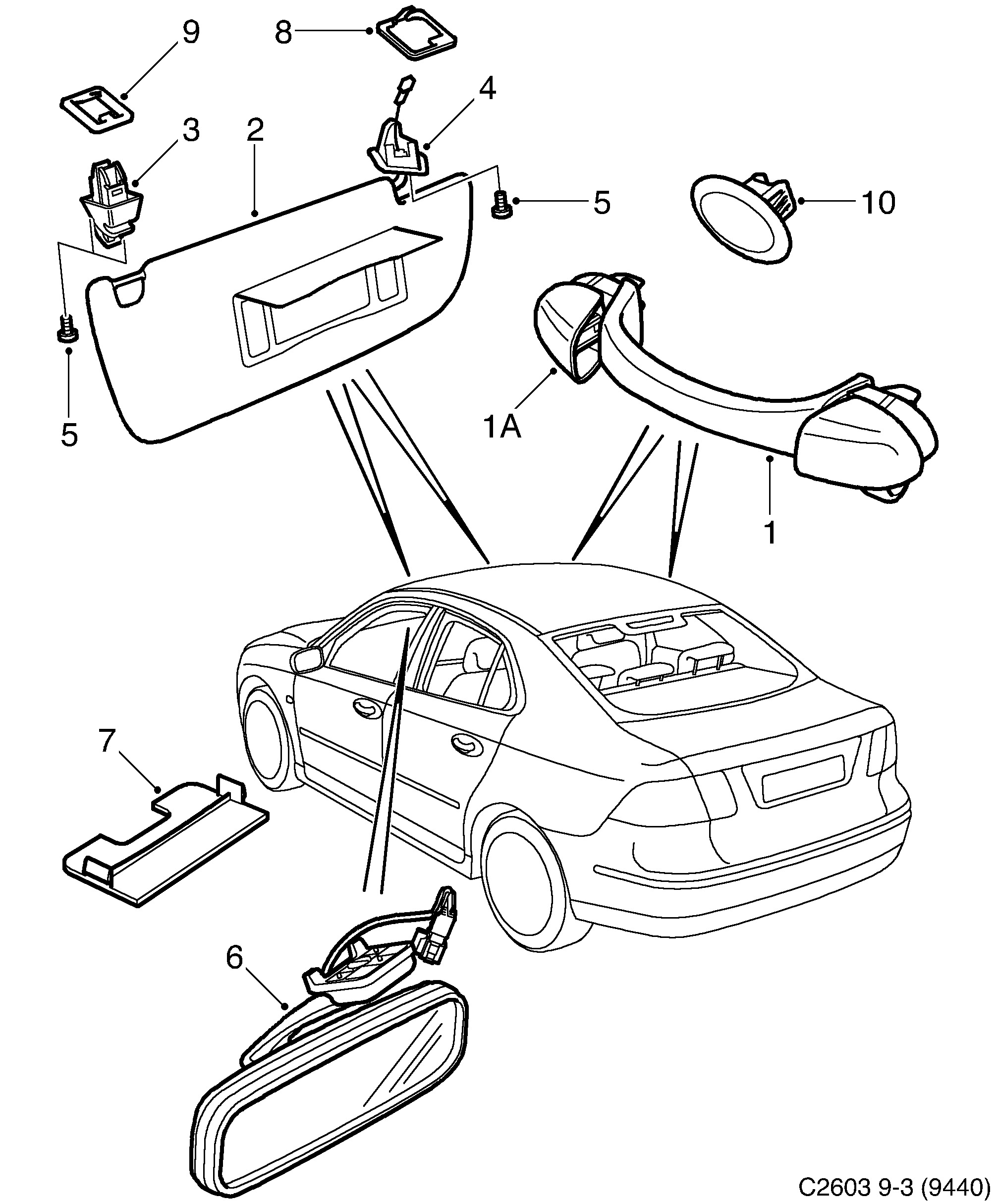 Saab 9-3 (9440) Other interior equipment diagram