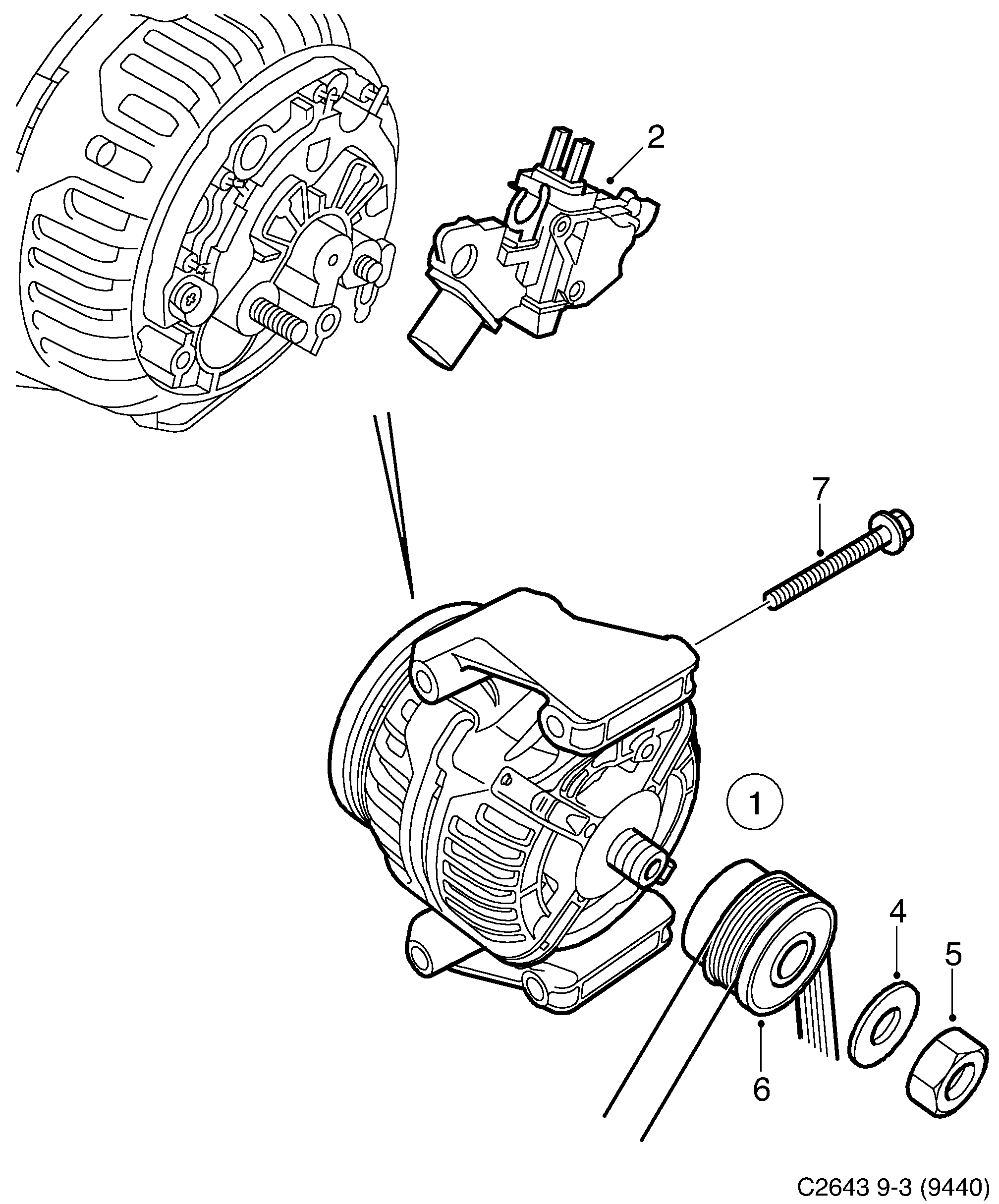 Saab 9-3 (9440) Generator diagram
