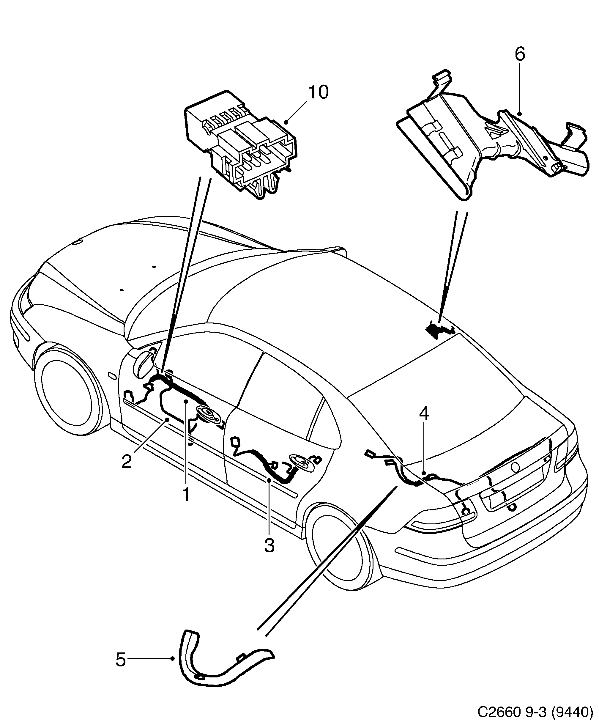 Saab 9-3 (9440) Doors diagram