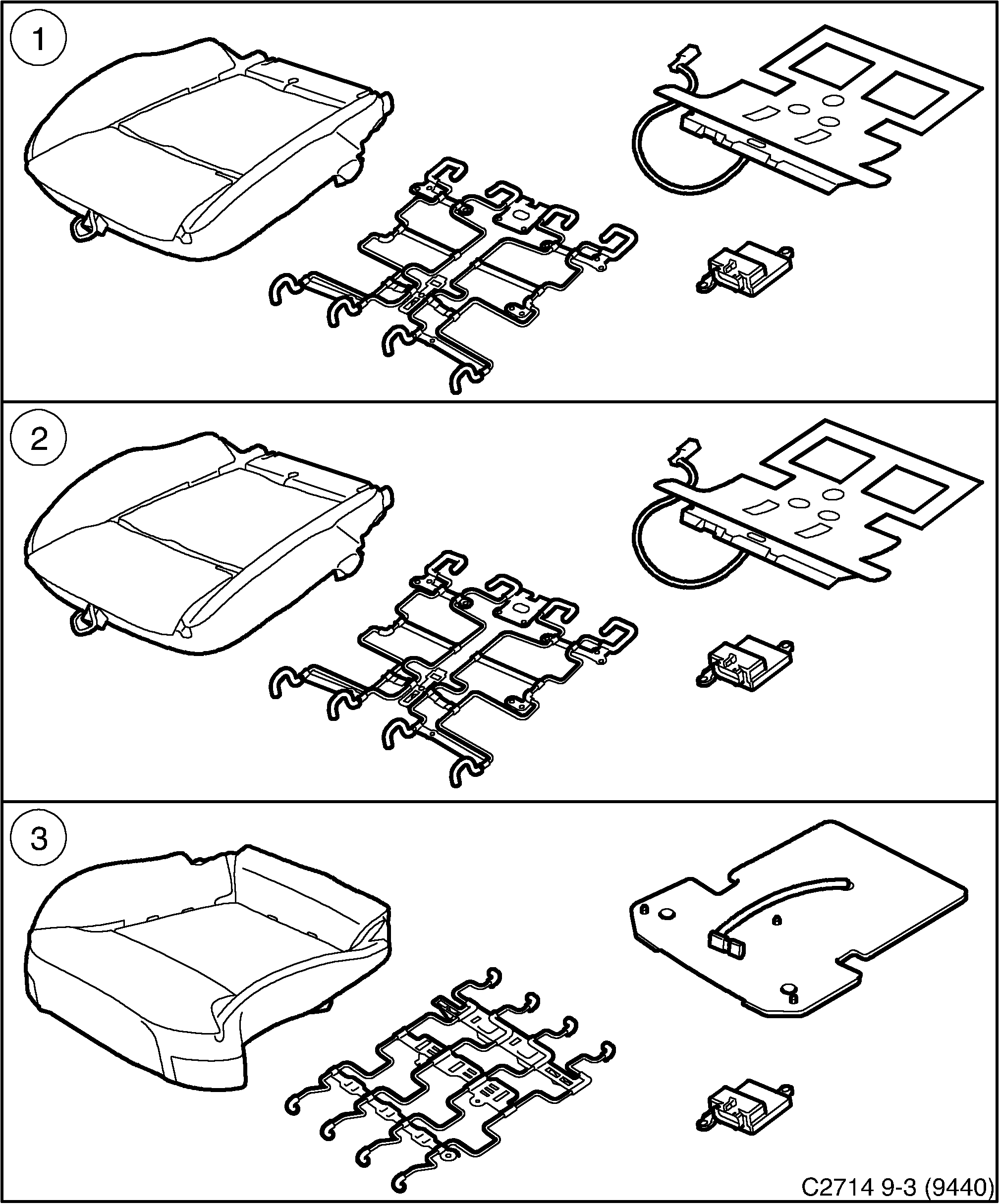 Saab 9-3 (9440) PPS Passenger Presence System diagram