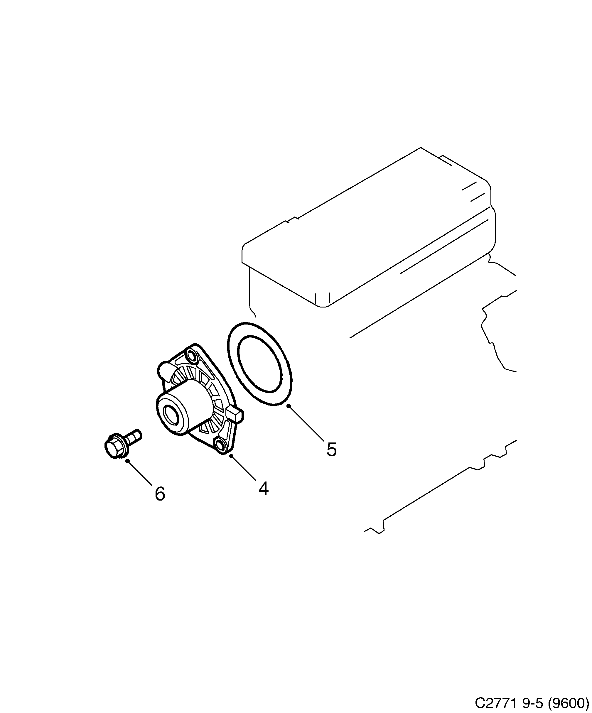 Saab 9-5 (9600) Coolant pump diagram