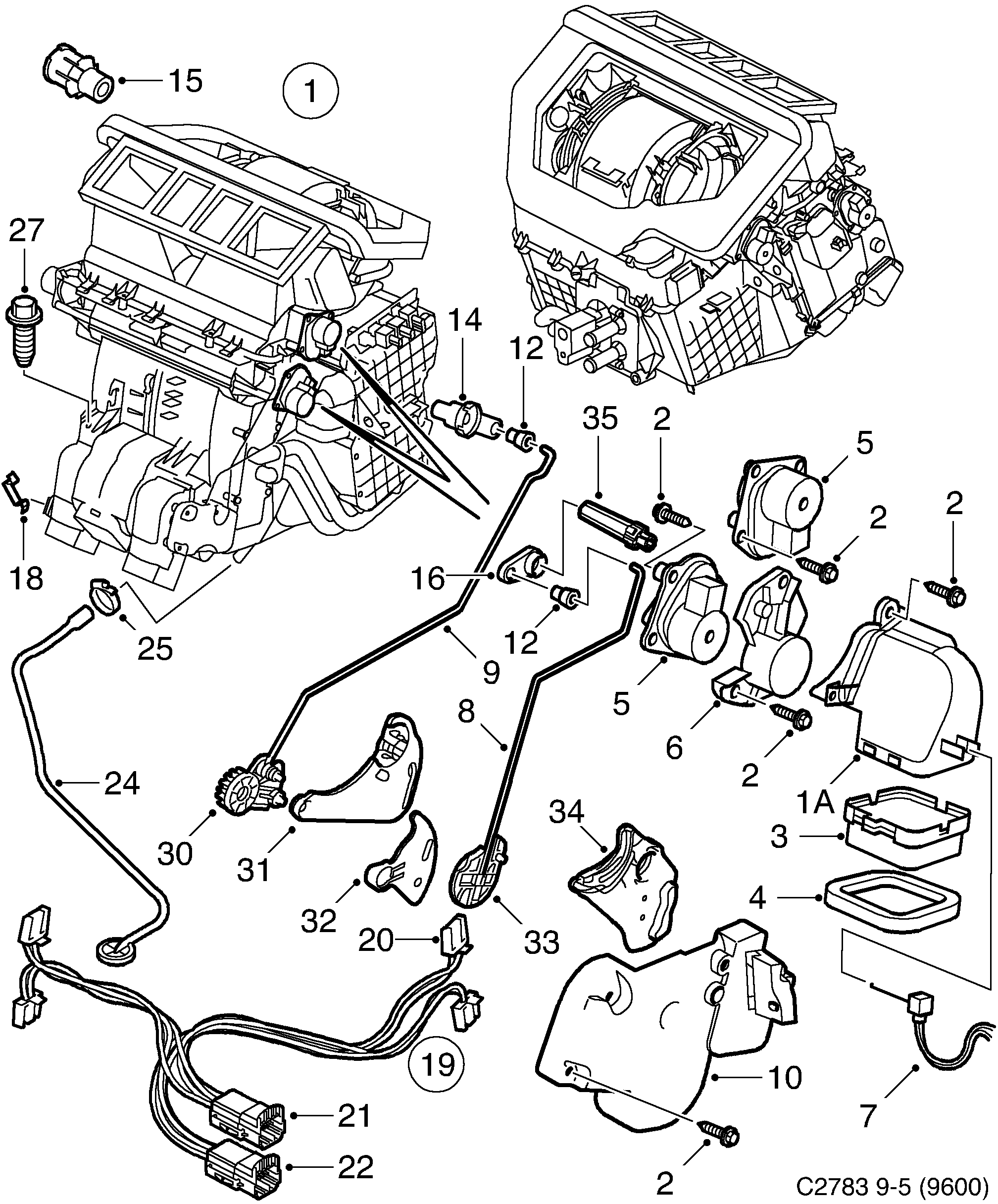 Saab 9-5 (9600) Climate unit Part 2 diagram