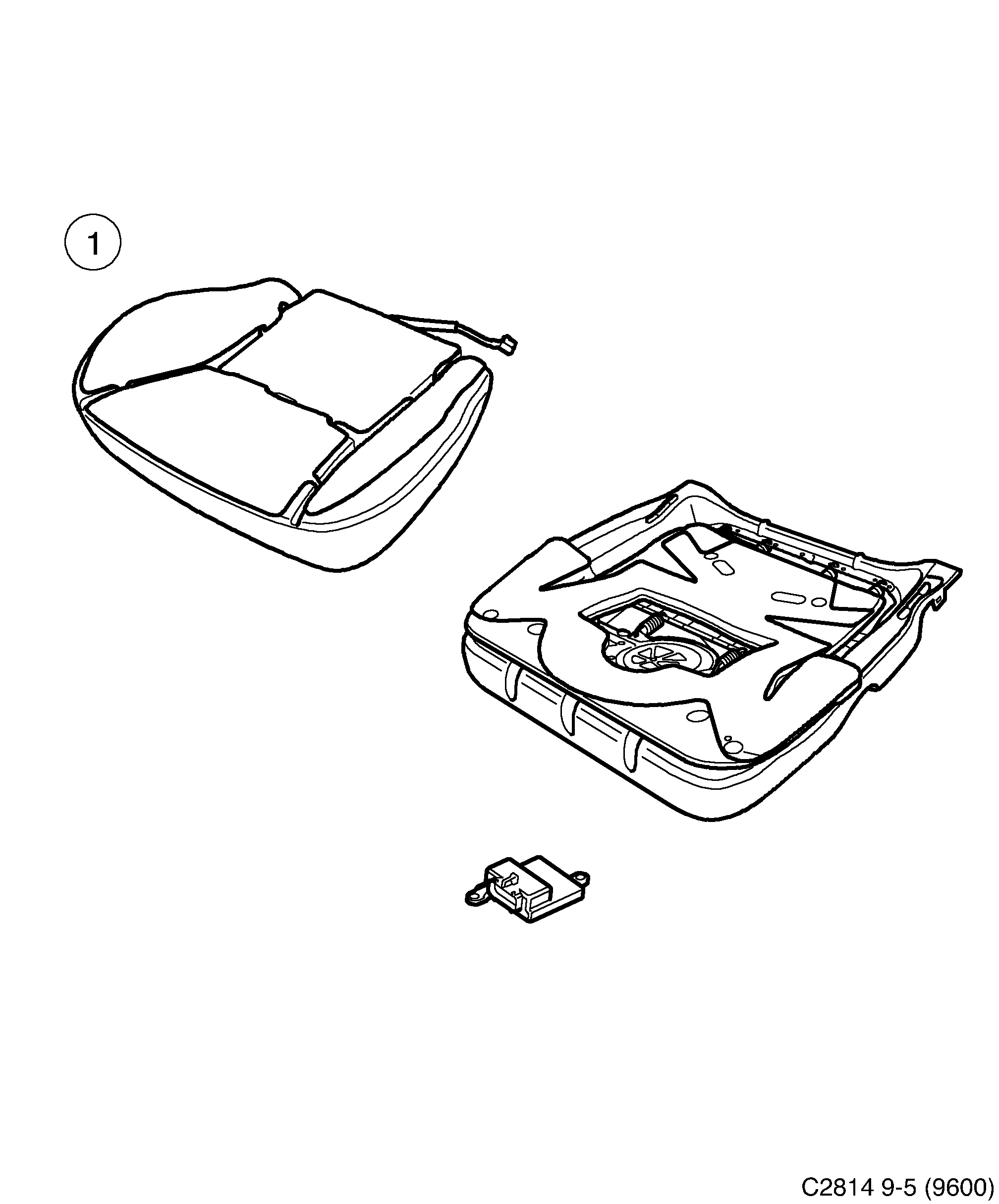 Saab 9-5 (9600) PPS Passenger Presence System diagram
