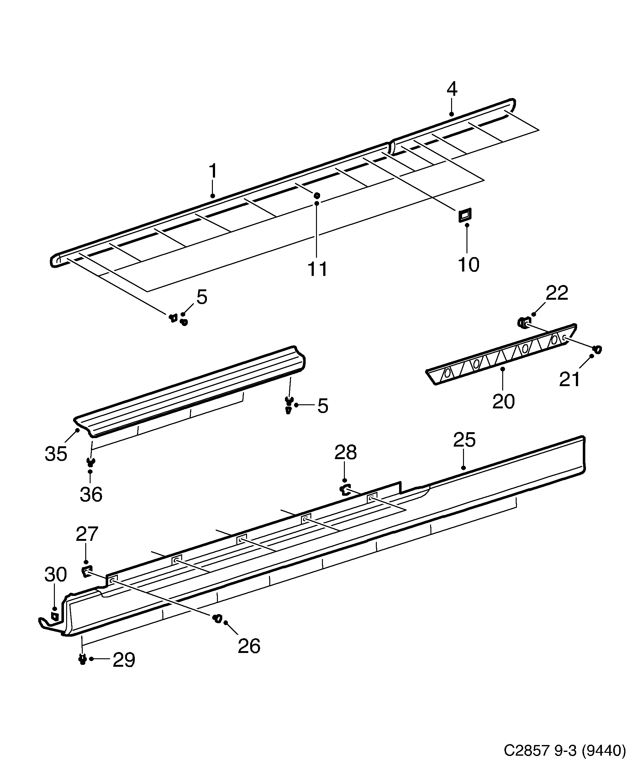Saab 9-3 (9440) Decor diagram