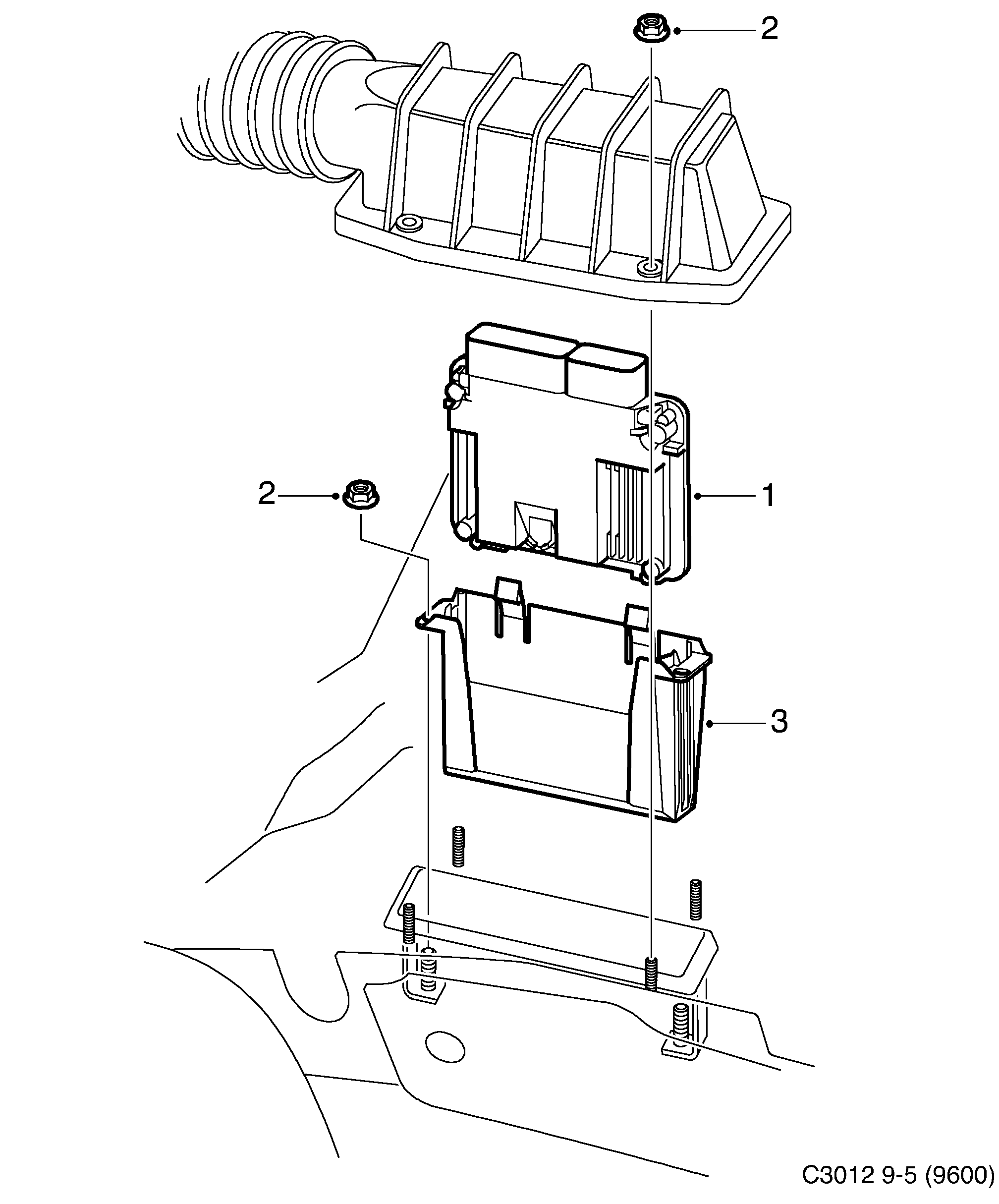Saab 9-5 (9600) Control device diagram