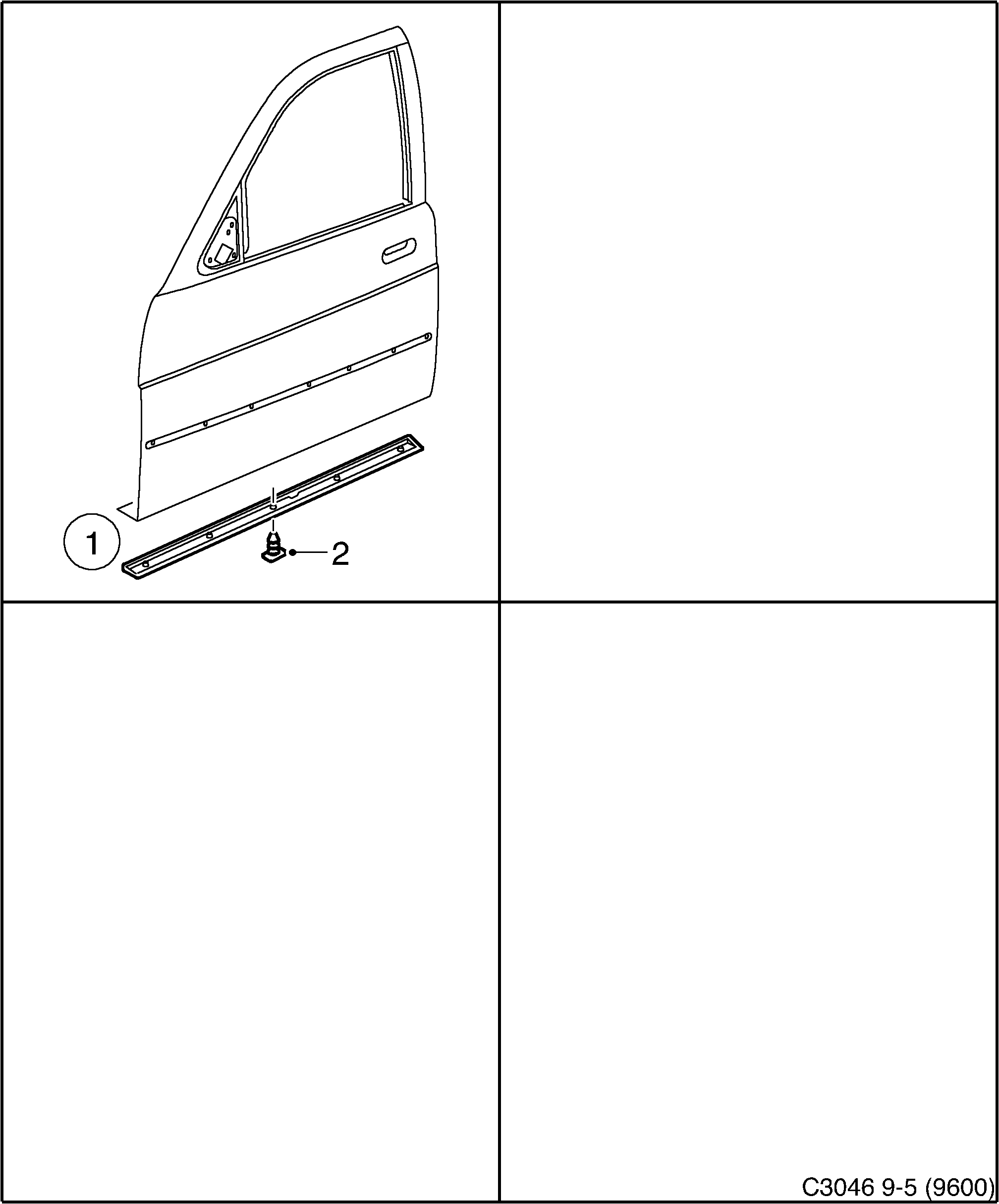 Saab 9-5 (9600) Door protection diagram