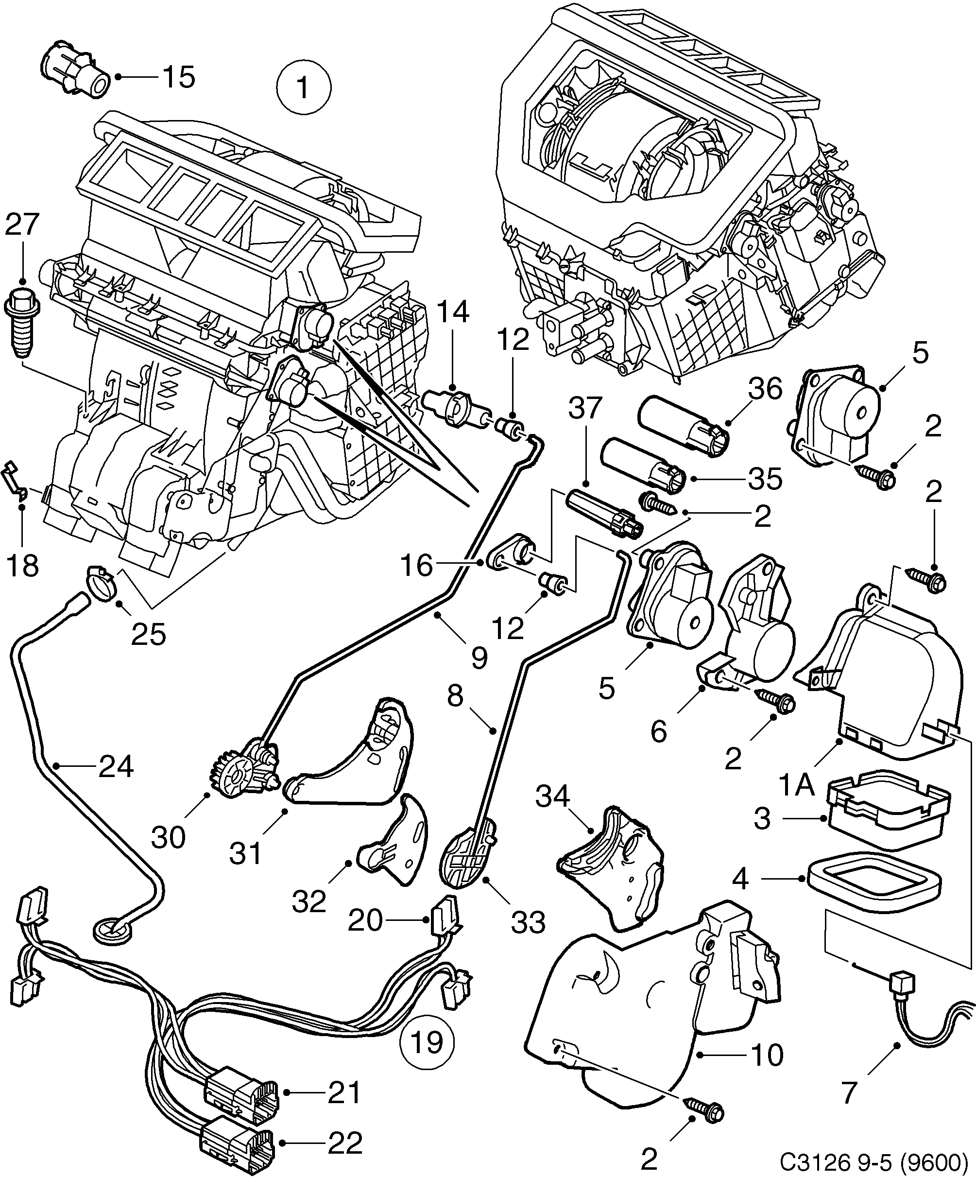 Saab 9-5 (9600) Climate unit Part 2 diagram
