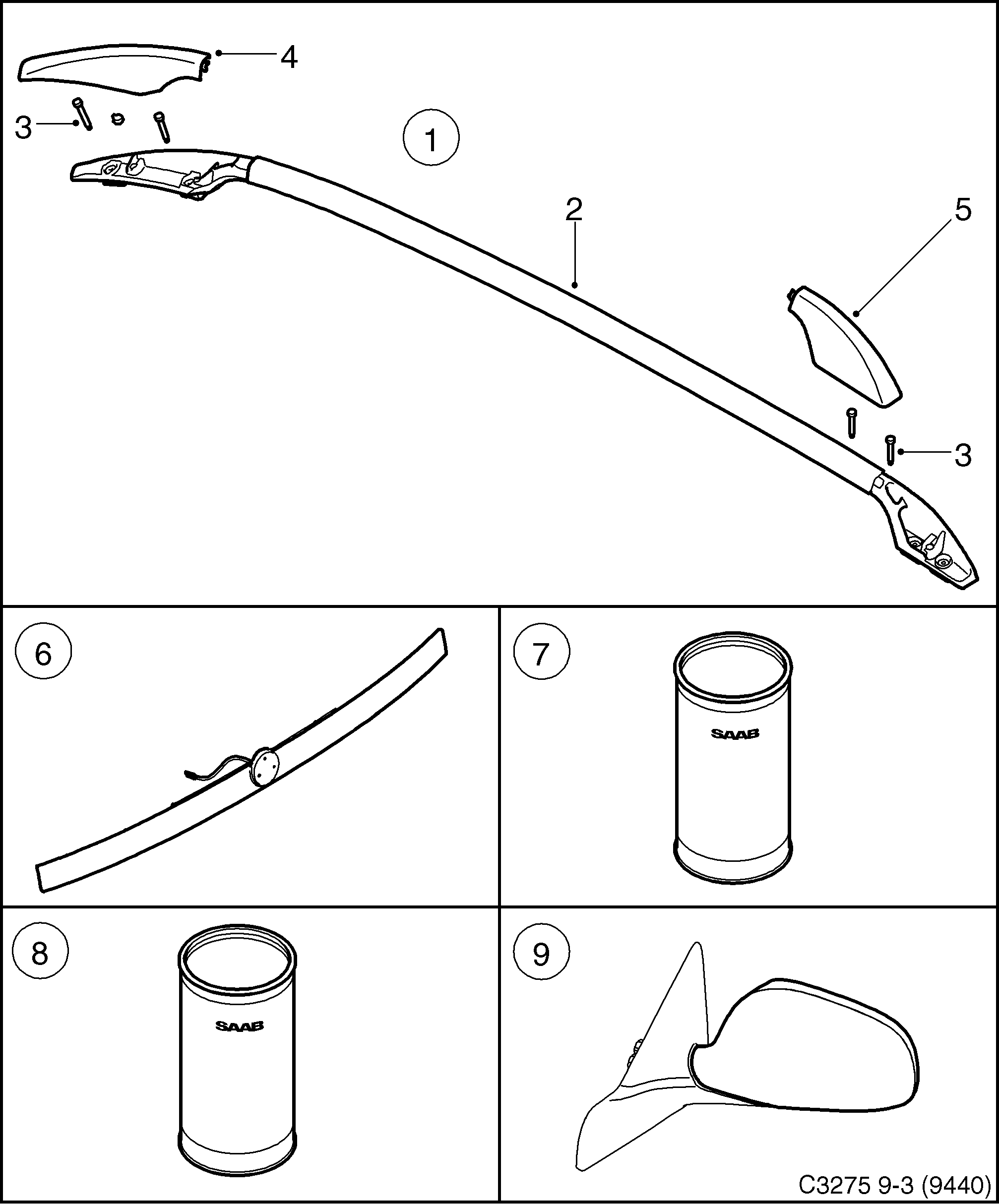 Saab 9-3 (9440) Exterior diagram