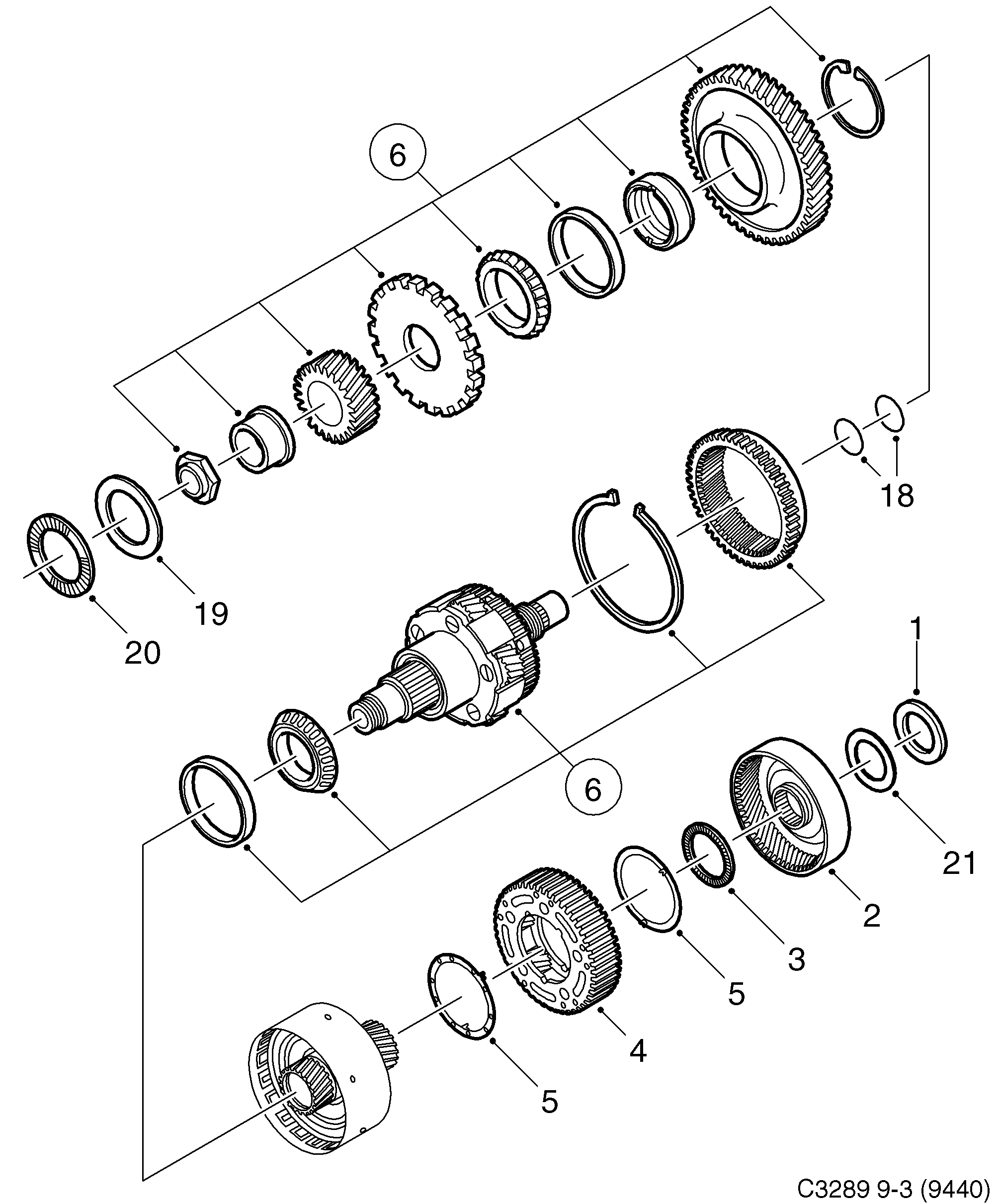 Saab 9-3 (9440) Output shaft 5-speed diagram