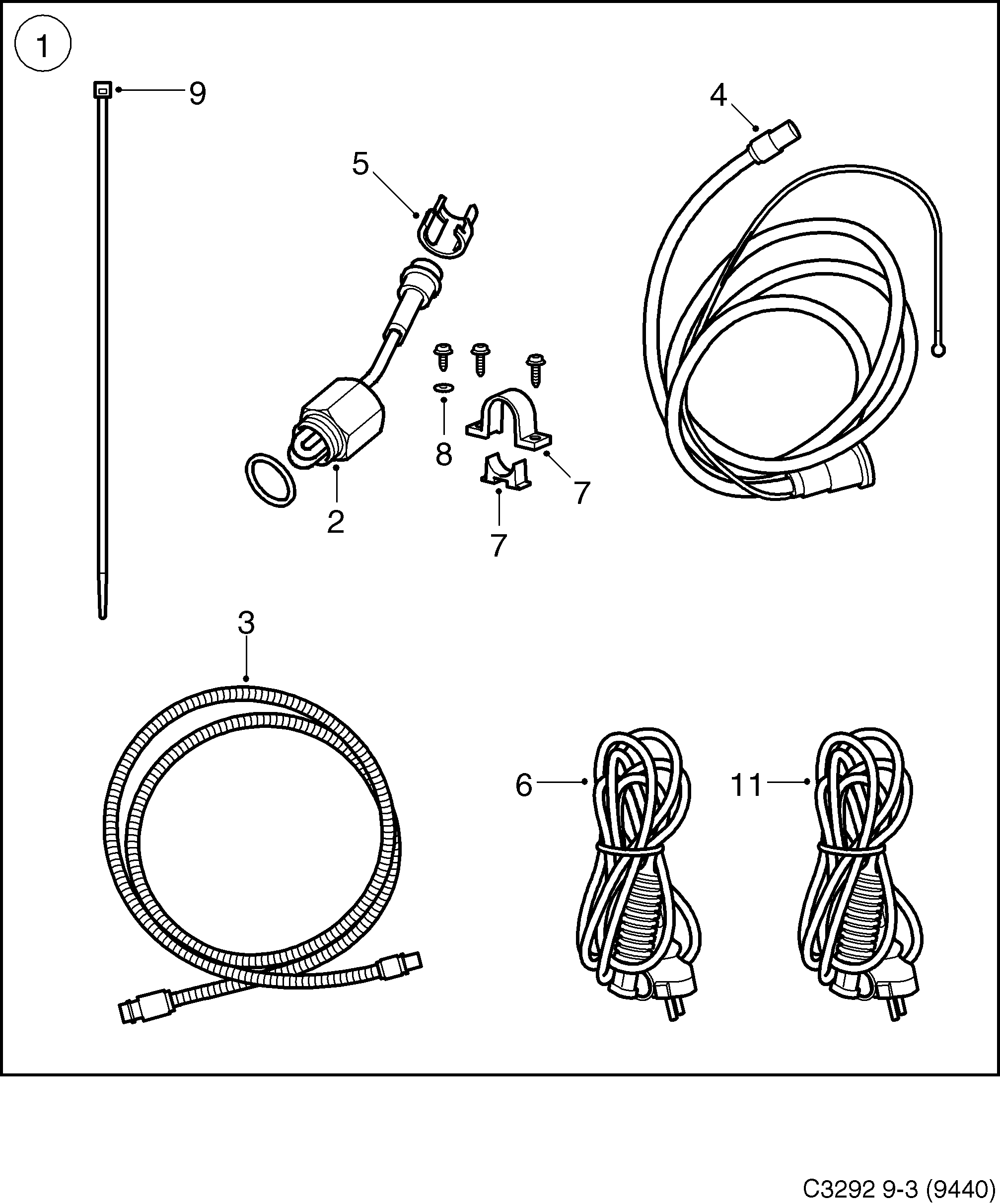 Saab 9-3 (9440) Climate control Engine heater diagram