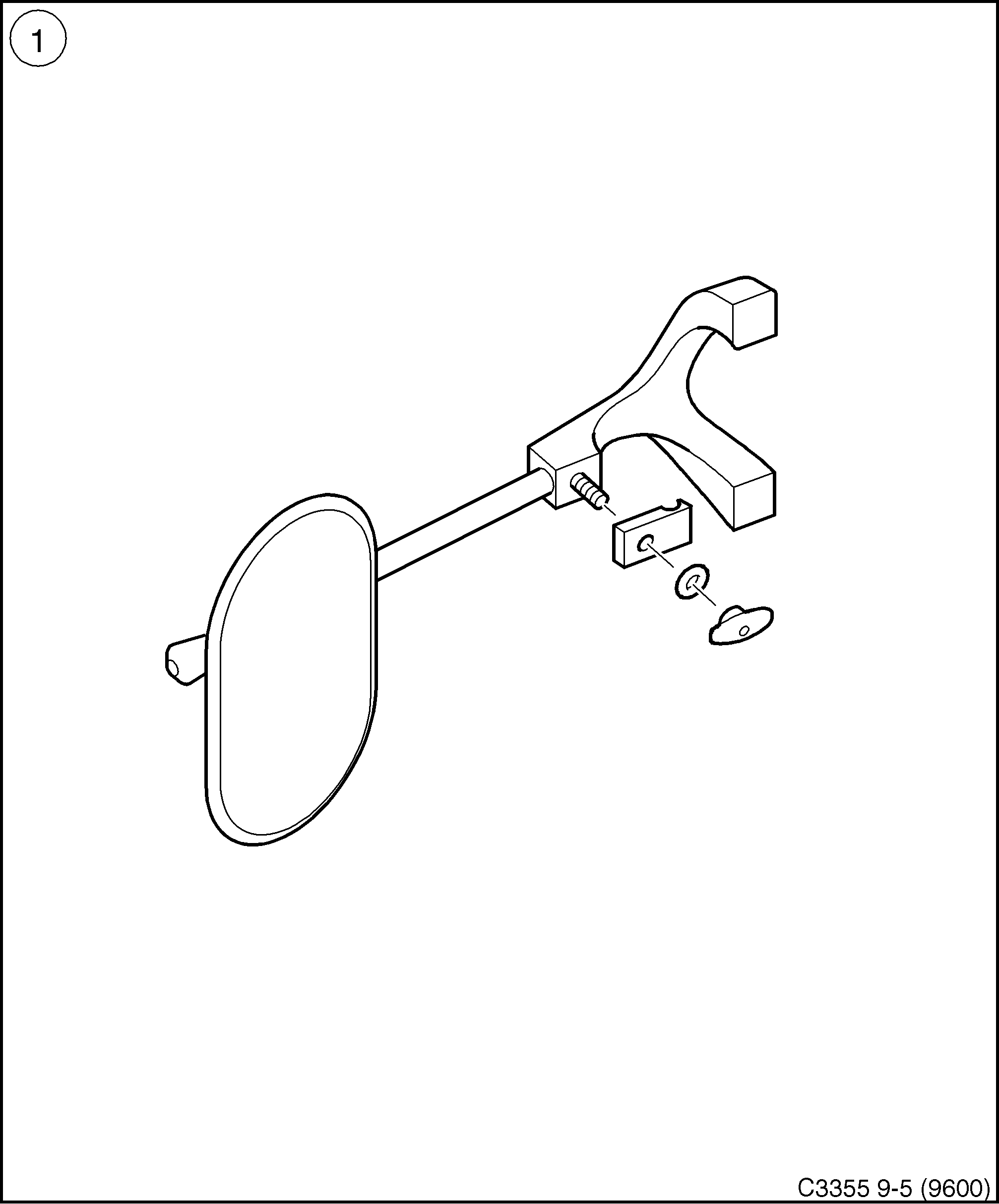 Saab 9-5 (9600) Exterior Caravan rear view mirror diagram