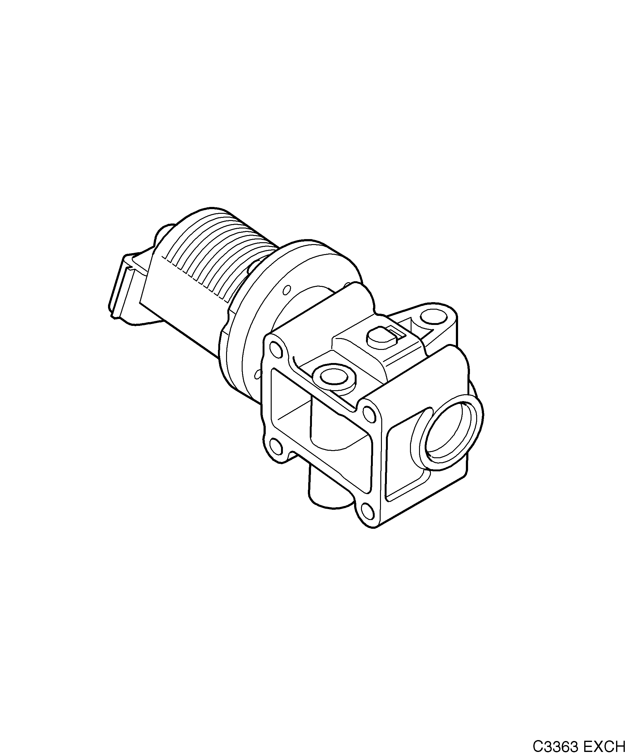 Saab EXCH. Exhaust gas recirculation valve diagram