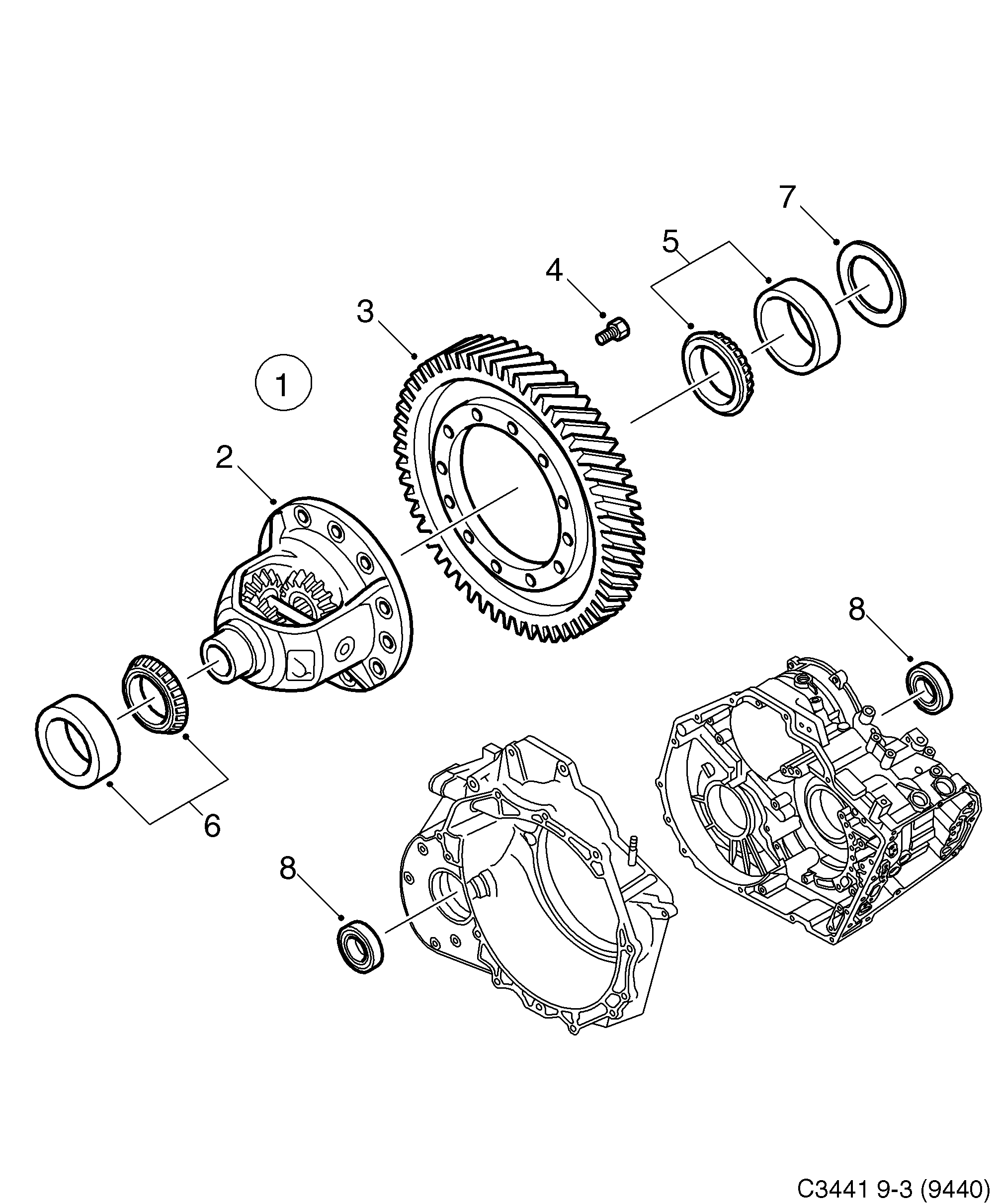 Saab 9-3 (9440) Differential 5-speed diagram