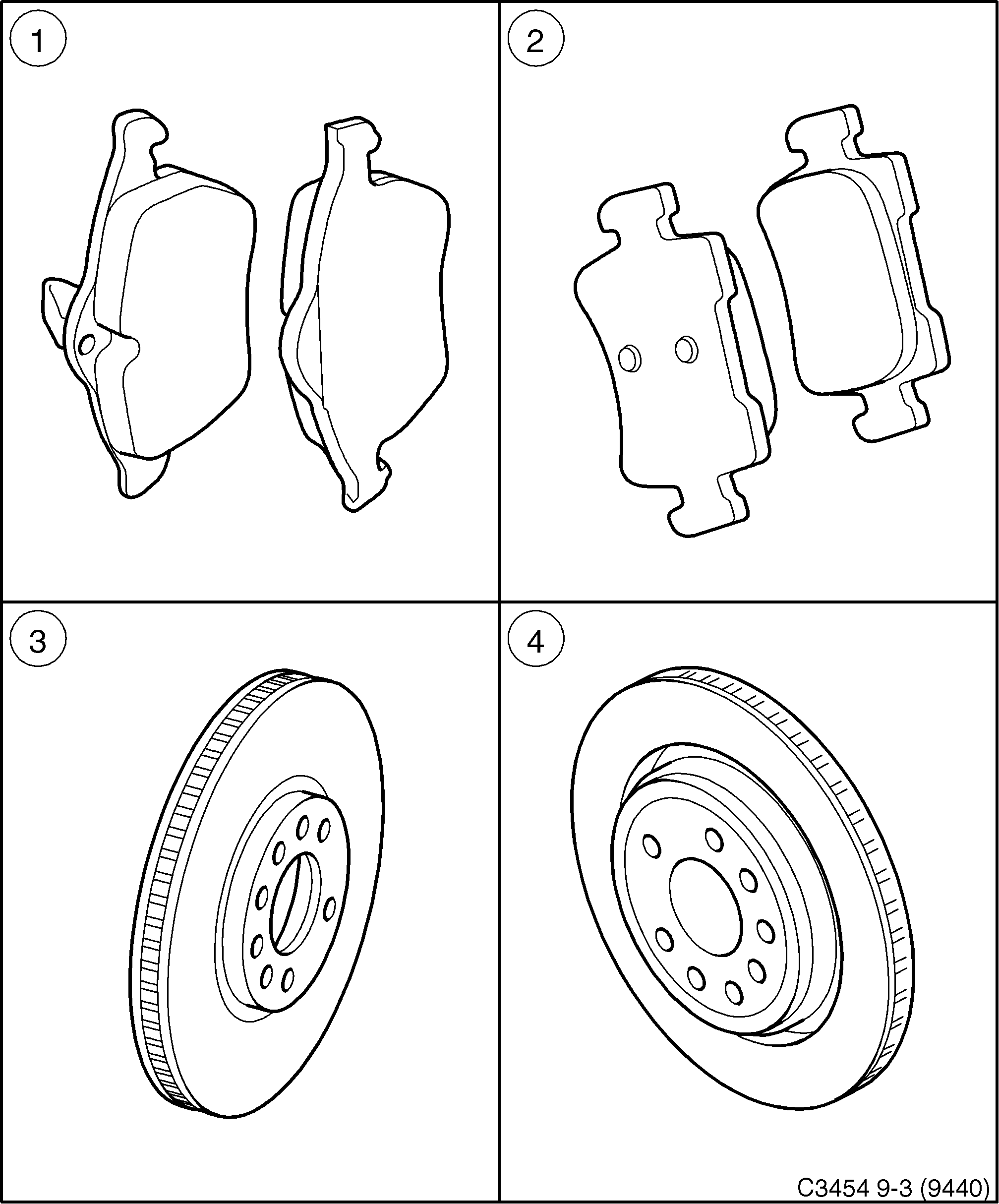 Saab 9-3 (9440) Brakes diagram
