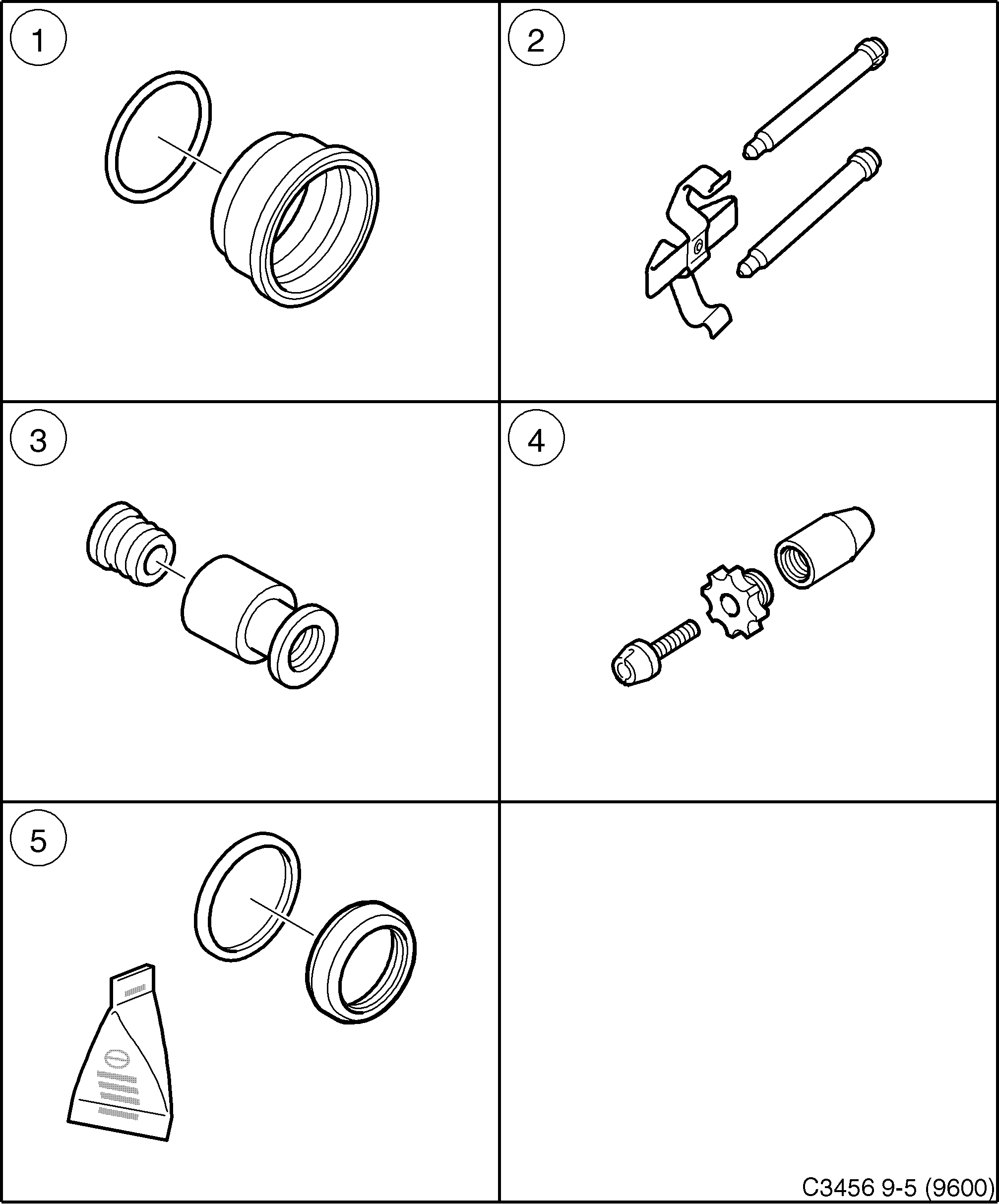 Saab 9-5 (9600) Brakes diagram