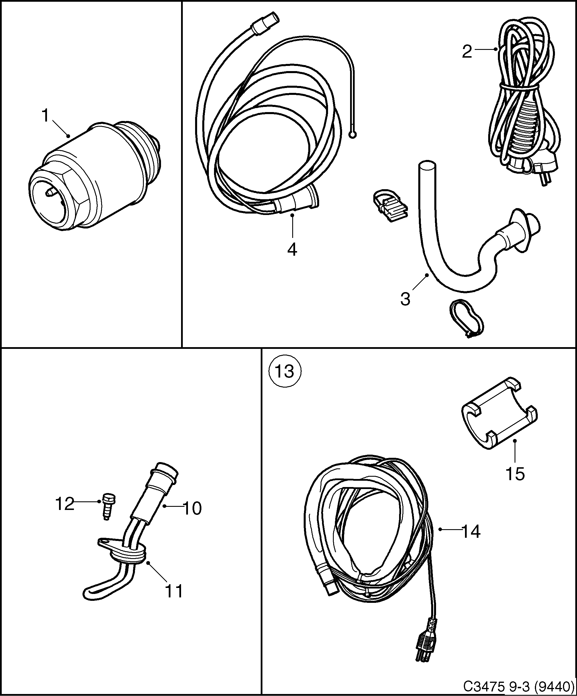 Saab 9-3 (9440) Heater diagram