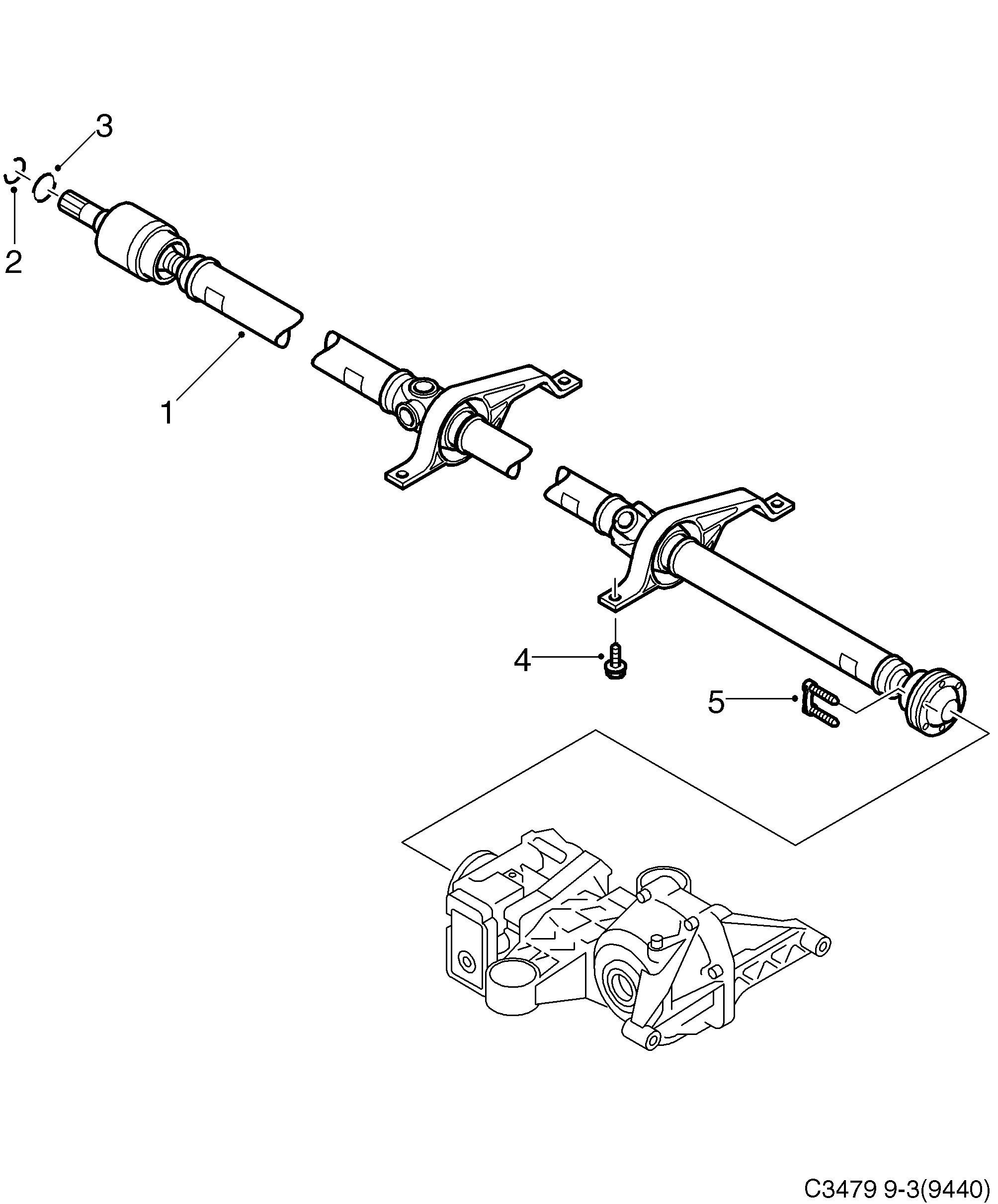 Saab 9-3 (9440) Driveshaft diagram