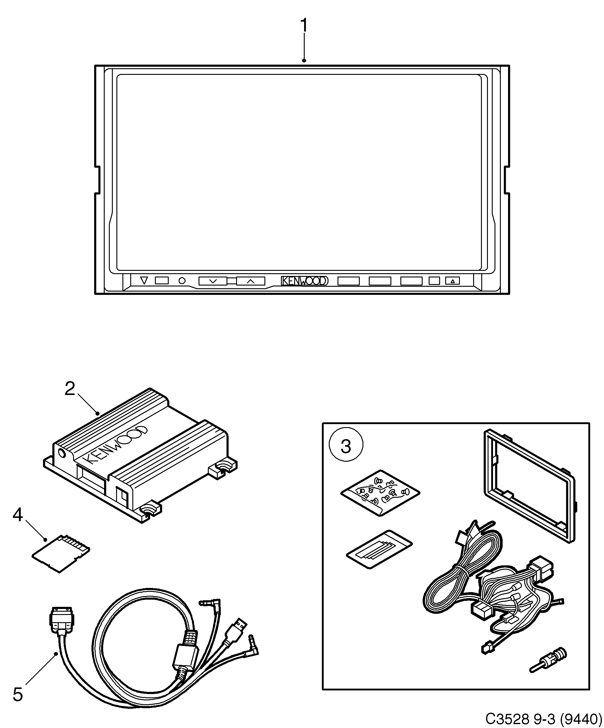 Saab 9-3 (9440) Navigation system Kenwood diagram