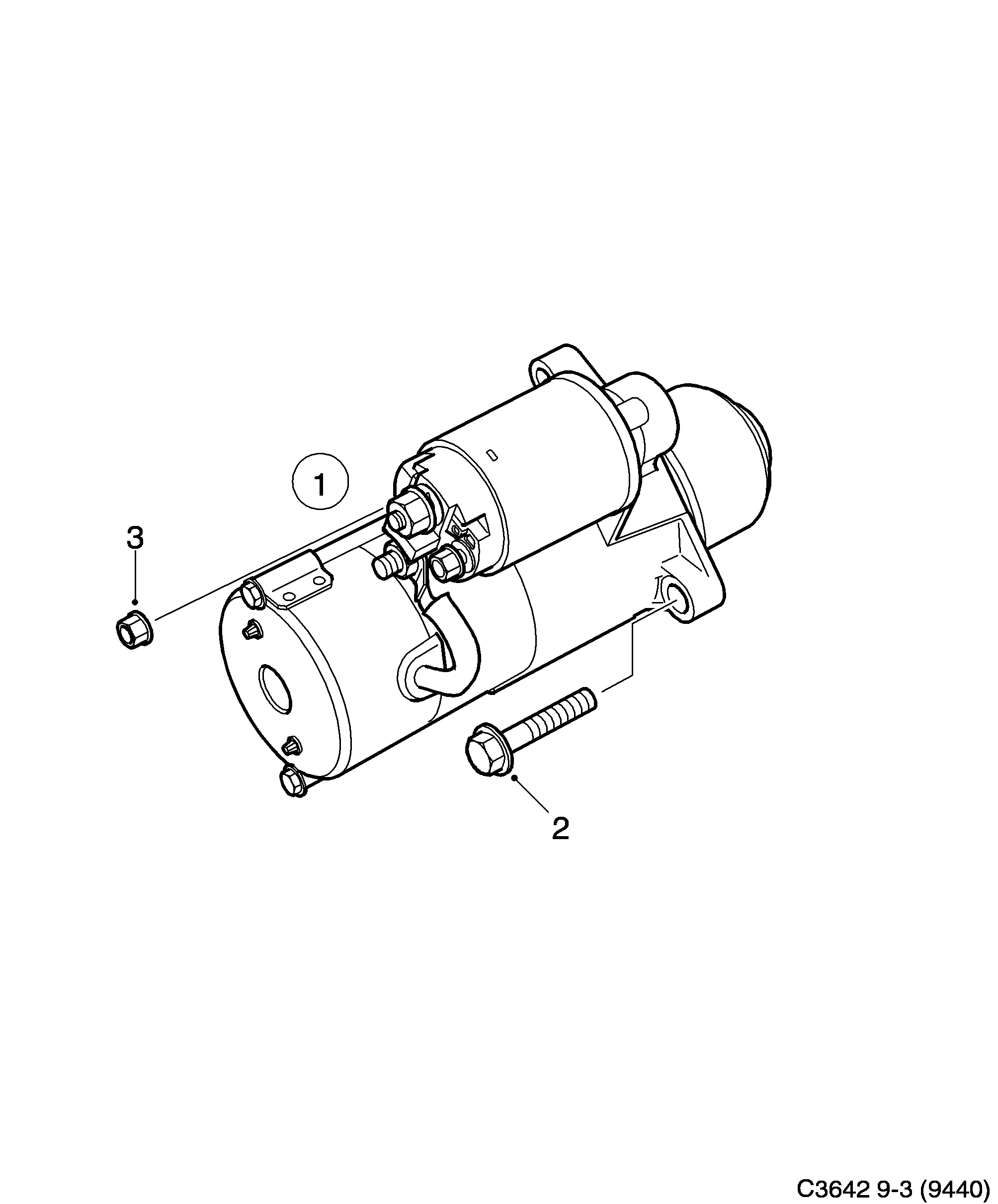 Saab 9-3 (9440) Starter motor diagram