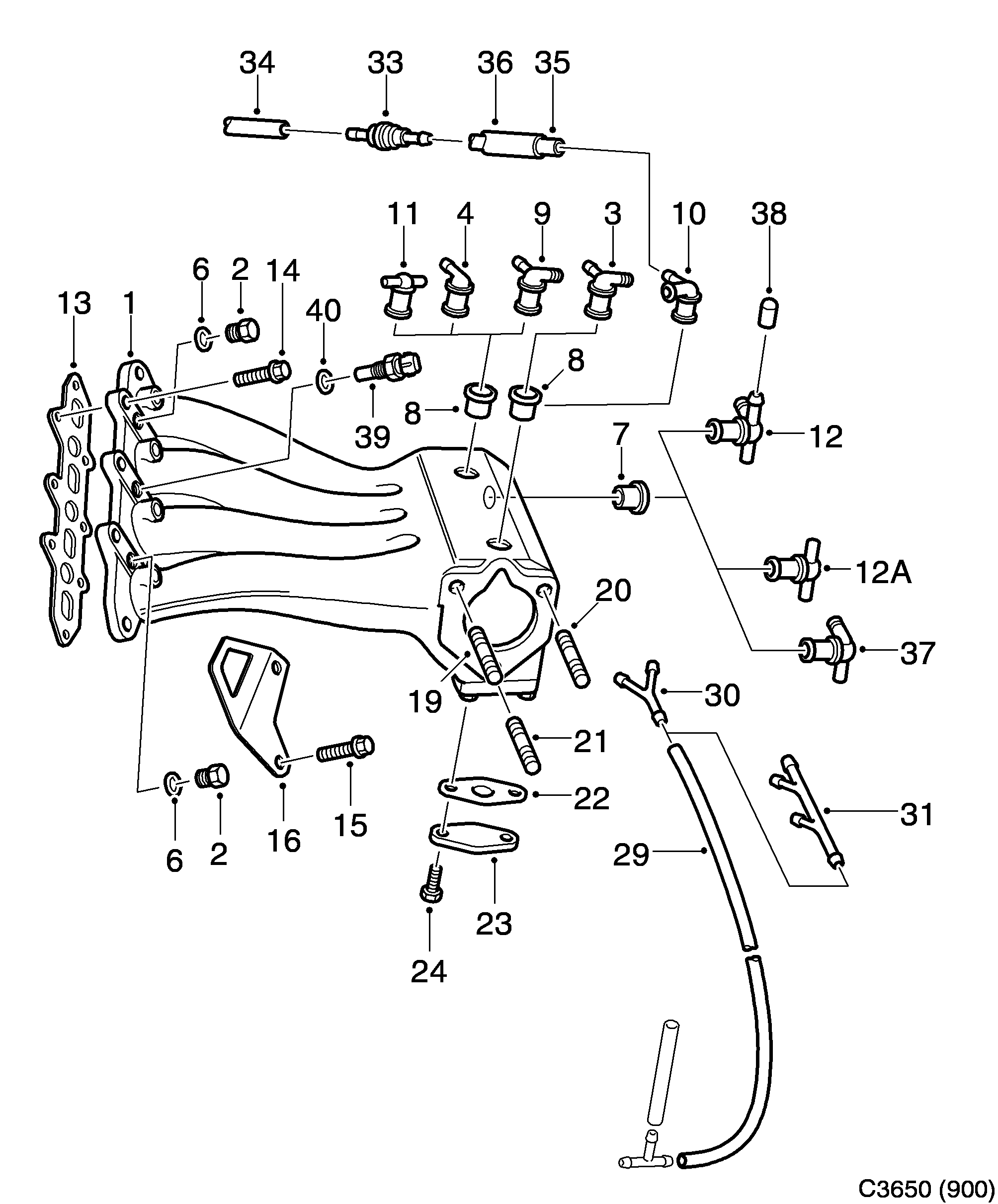 Saab 900 Inlet manifold diagram