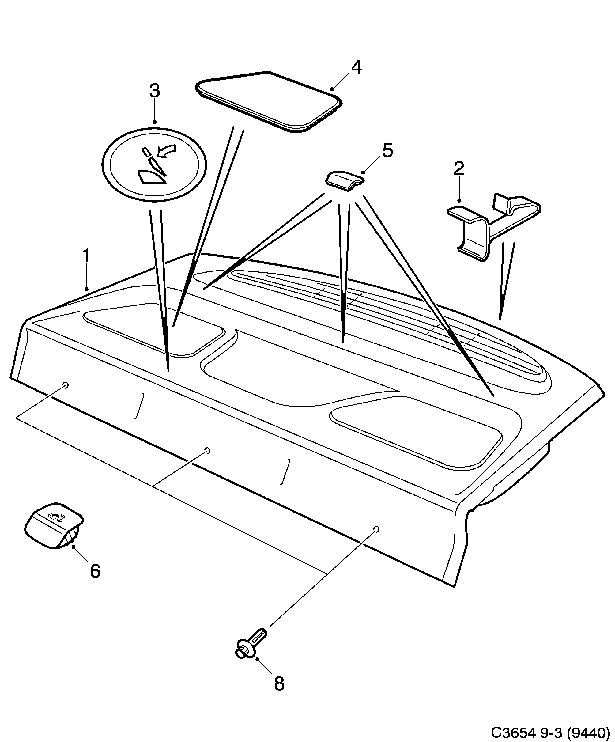 Saab 9-3 (9440) Shelf diagram