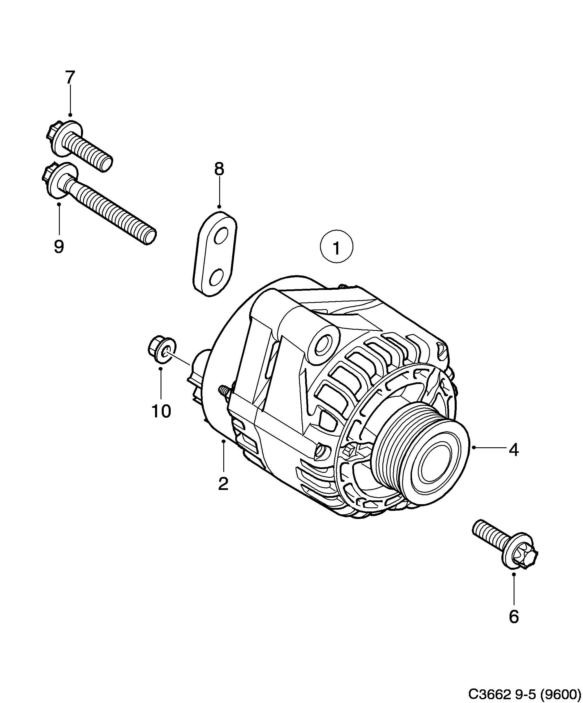 Saab 9-5 (9600) Generator diagram
