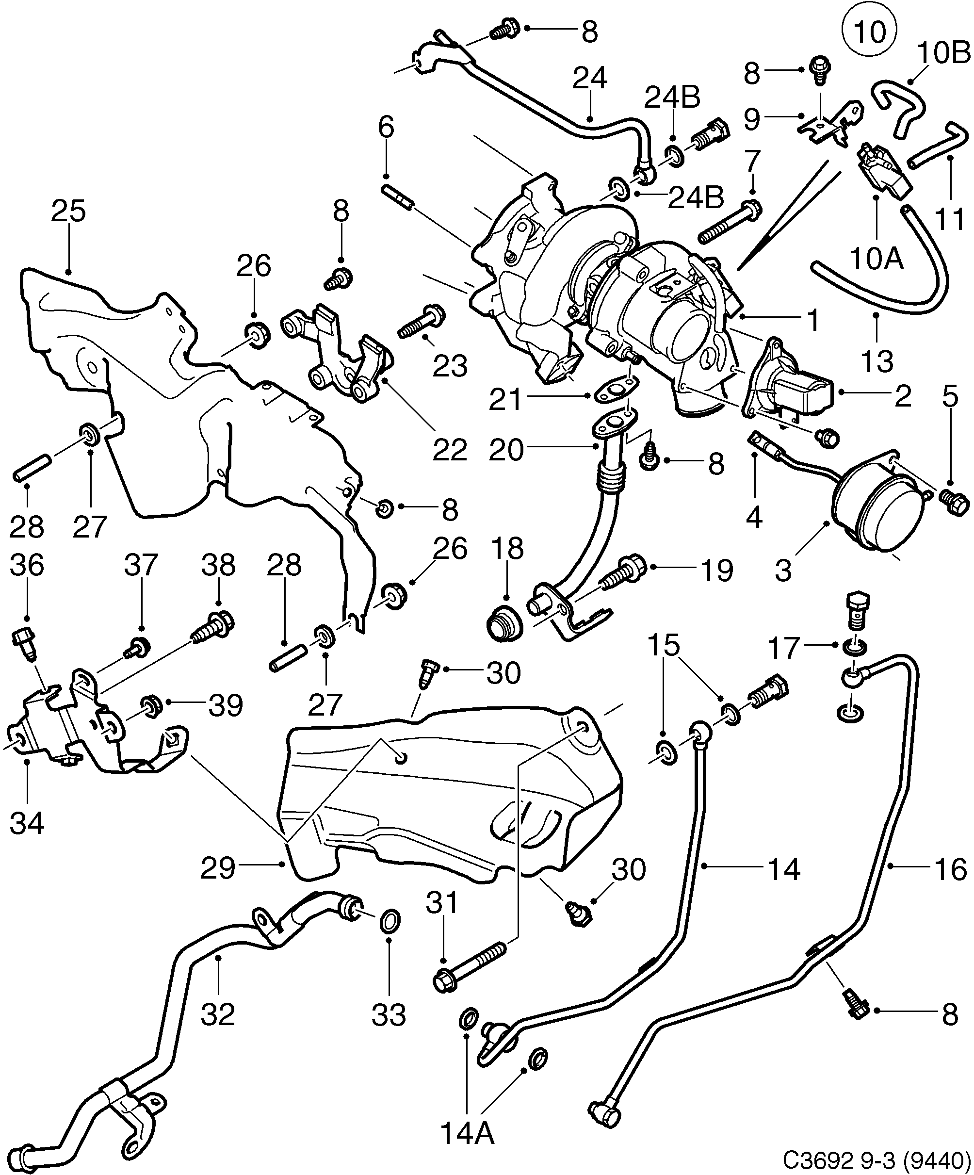 Saab 9-3 (9440) Turbocharger diagram